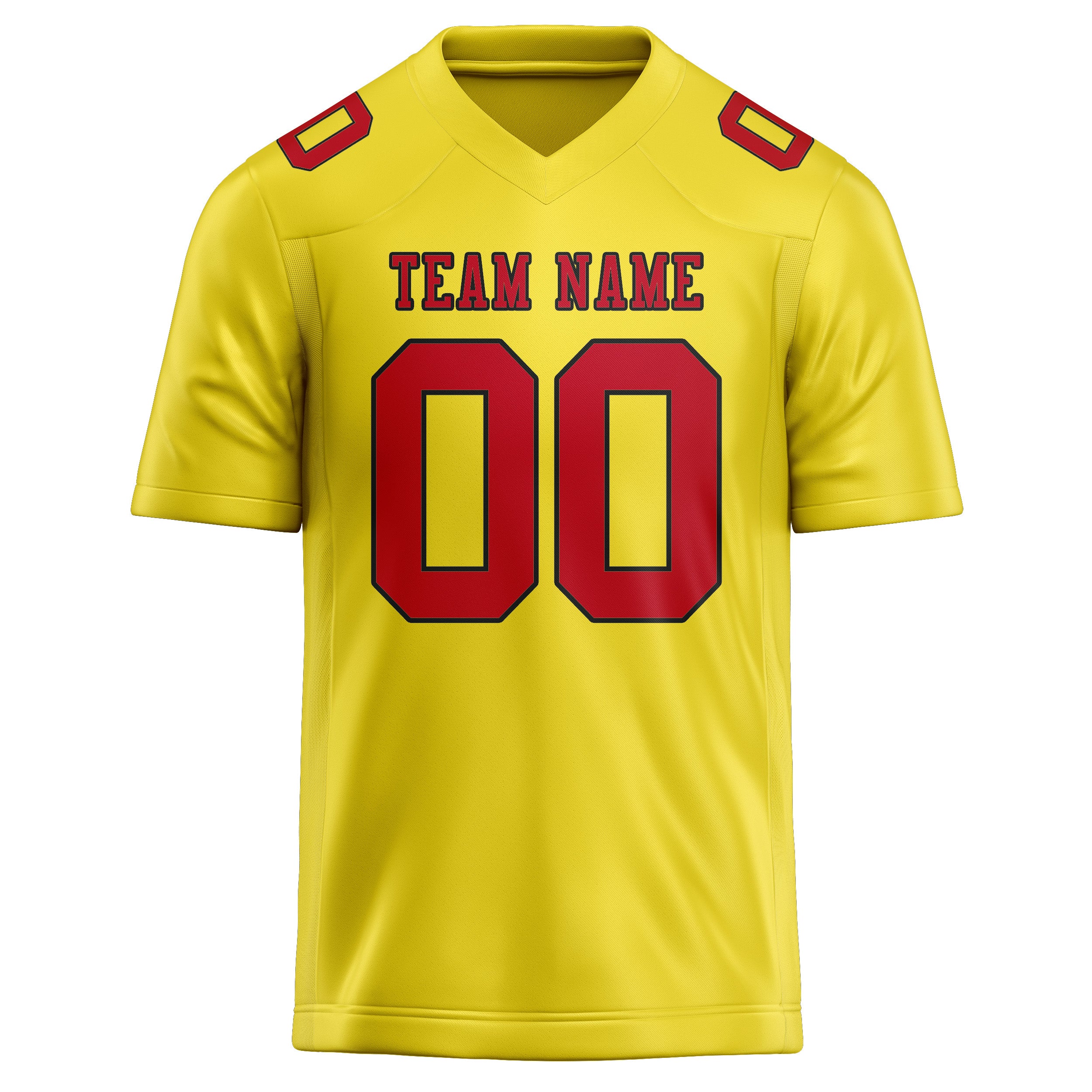 Maglia da rugby professionale personalizzata giallo pallido e rossa