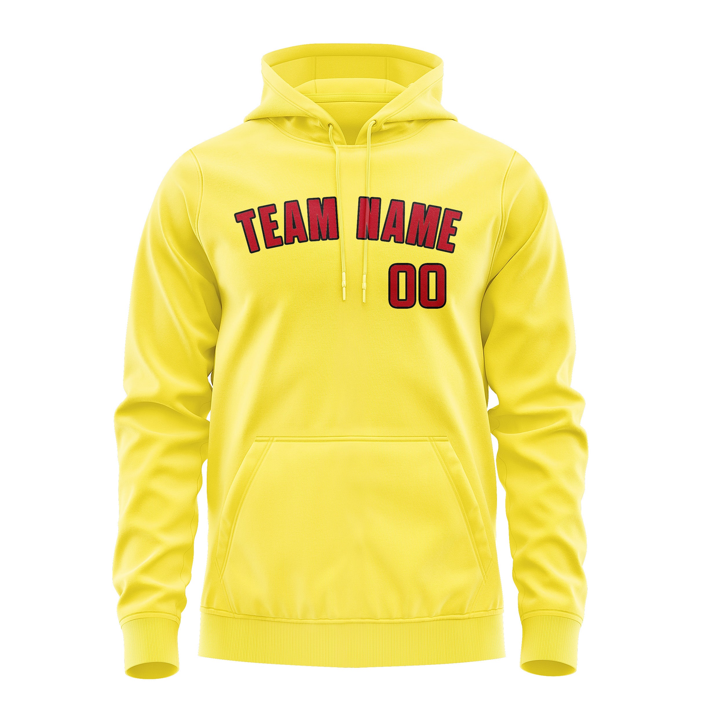 Maßgeschneidertes Blassgelb Rot Hoodie