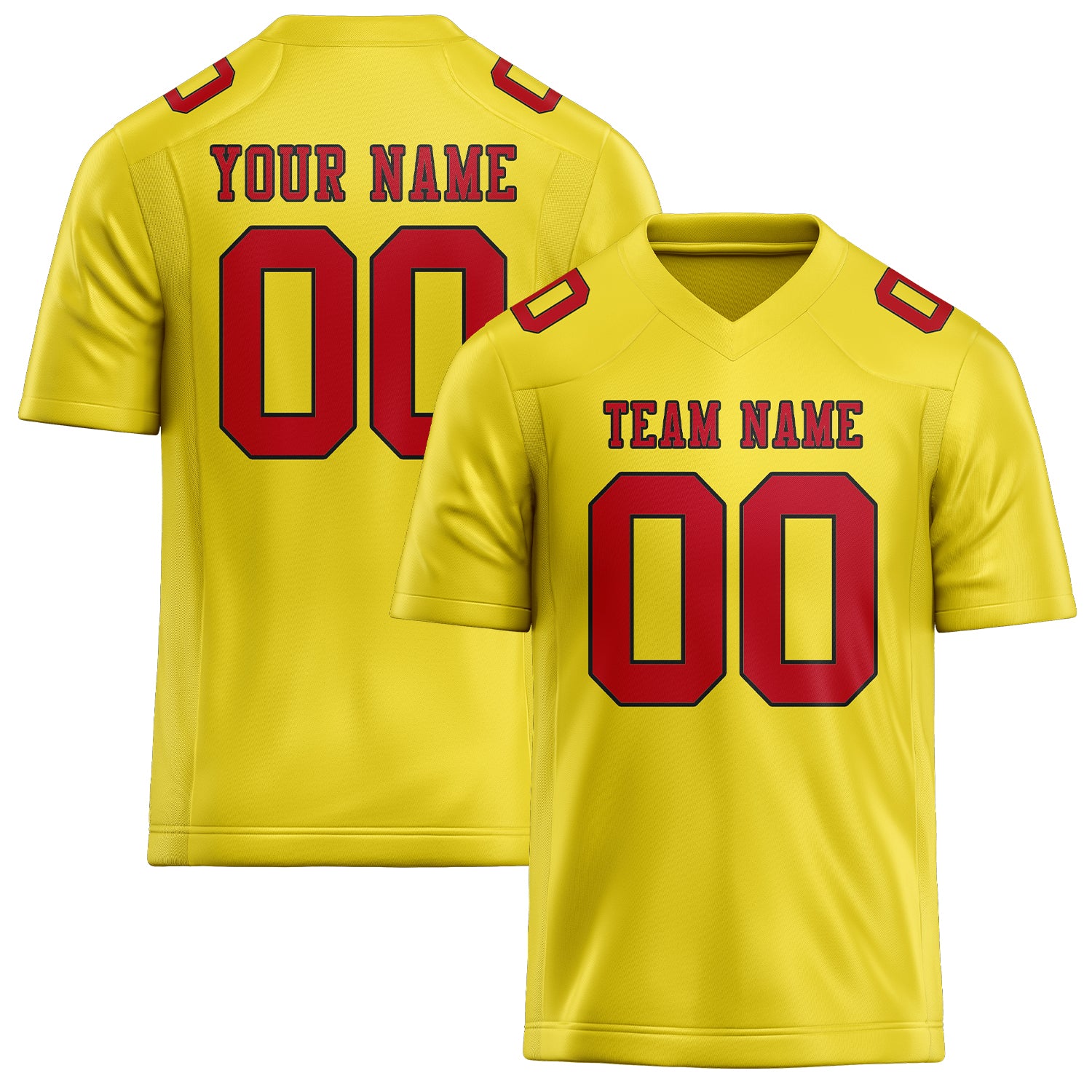 Maglia da rugby professionale personalizzata giallo pallido e rossa