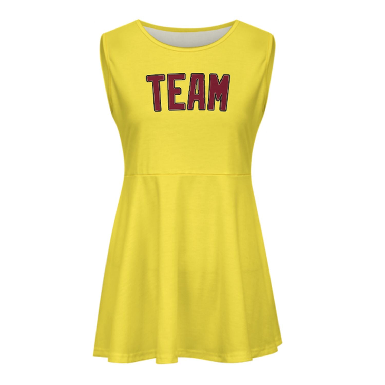 Maßgeschneidertes Blassgelb Karmesinrot Cheerleader-Kleid
