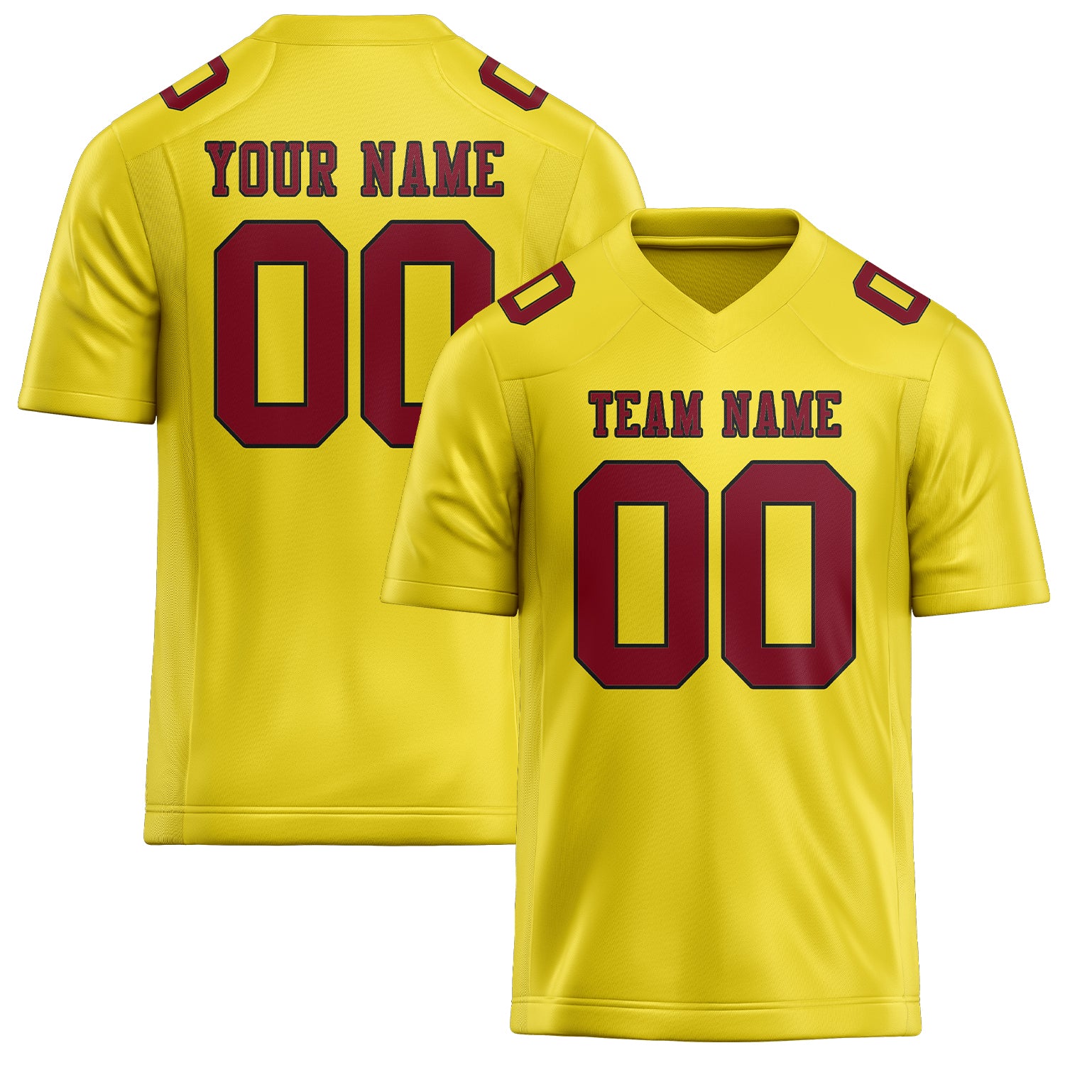 Maglia da rugby professionale personalizzata giallo pallido cremisi