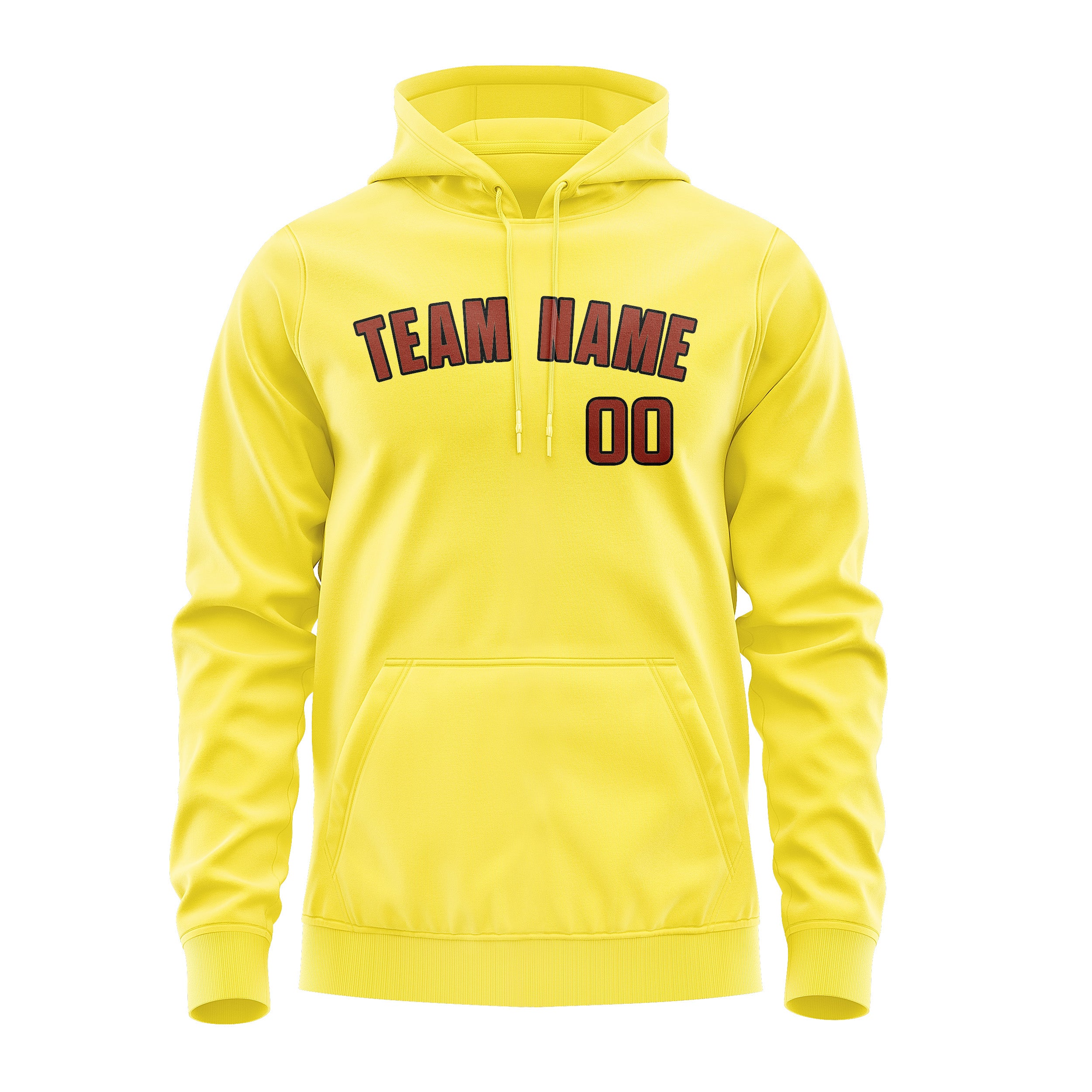Maßgeschneidertes Blassgelb Korallenrot Hoodie