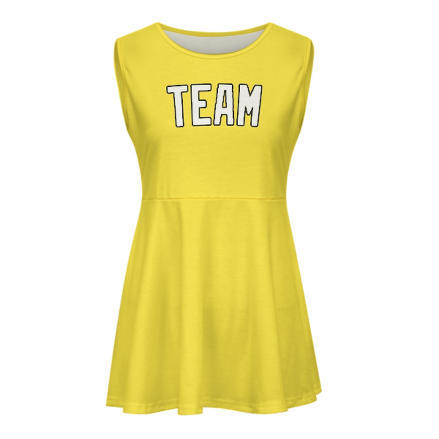 Maßgeschneidertes Blassgelb Weiß Cheerleader-Kleid