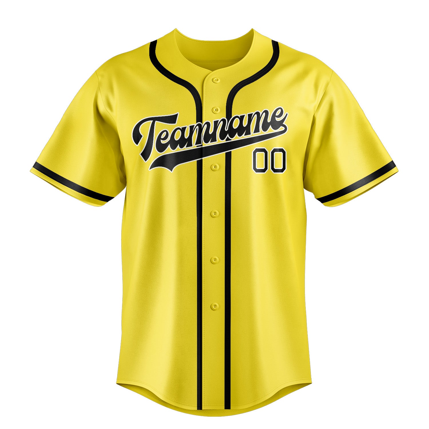 Benutzerdefiniertes Professionelles Blassgelb Schwarz Baseballtrikot