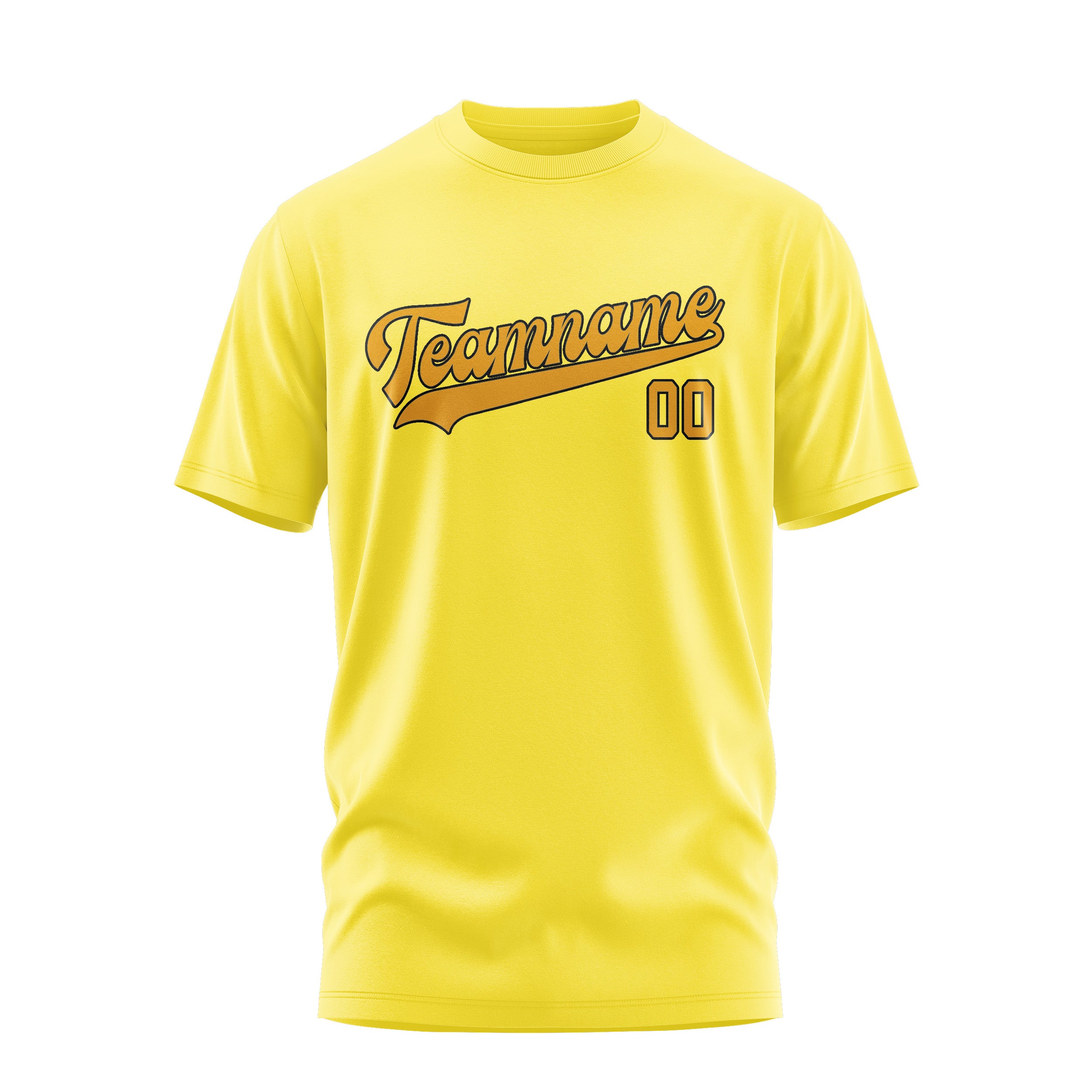 Maßgeschneidertes Blassgelb Gelb T-Shirt