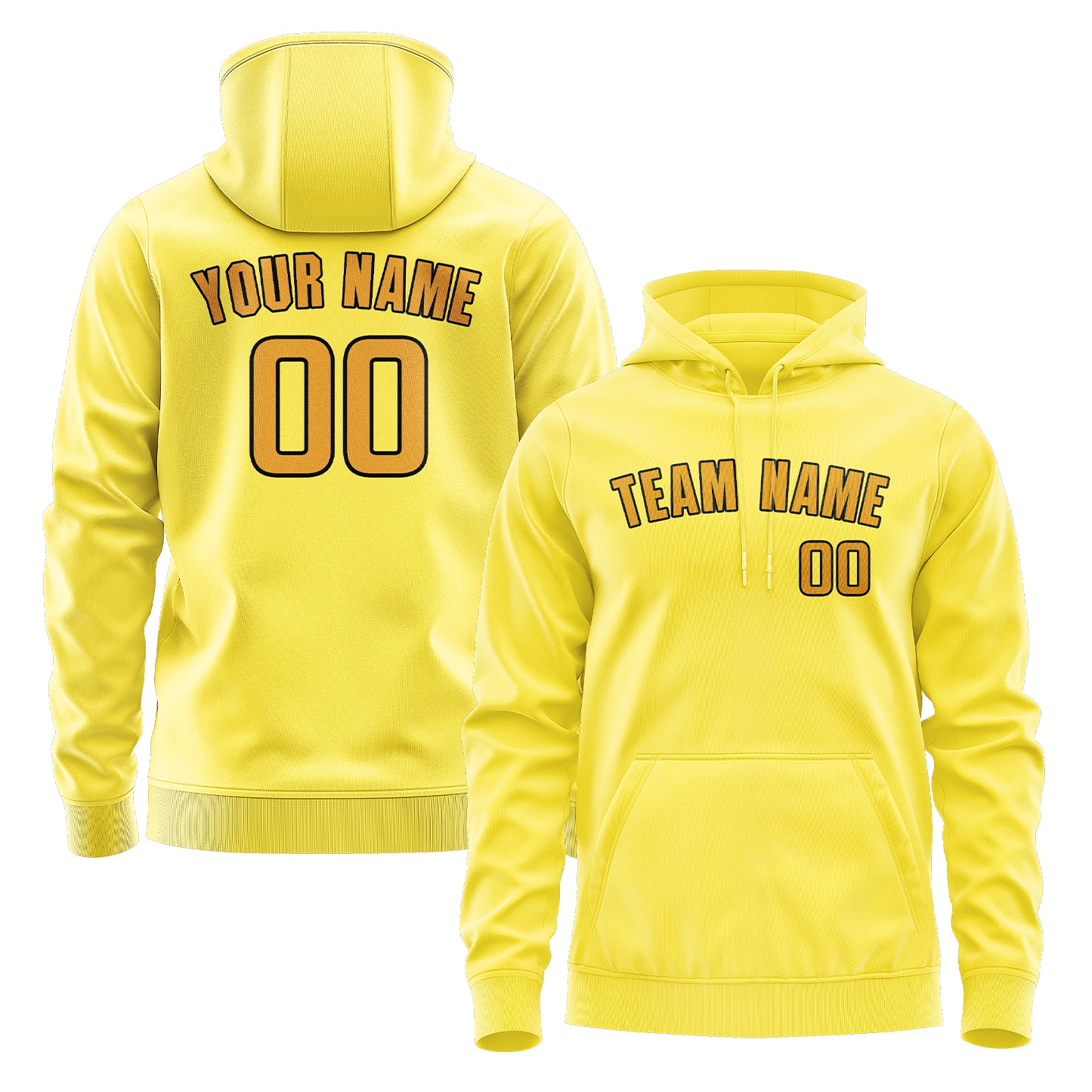 Maßgeschneidertes Blassgelb Gelb Hoodie