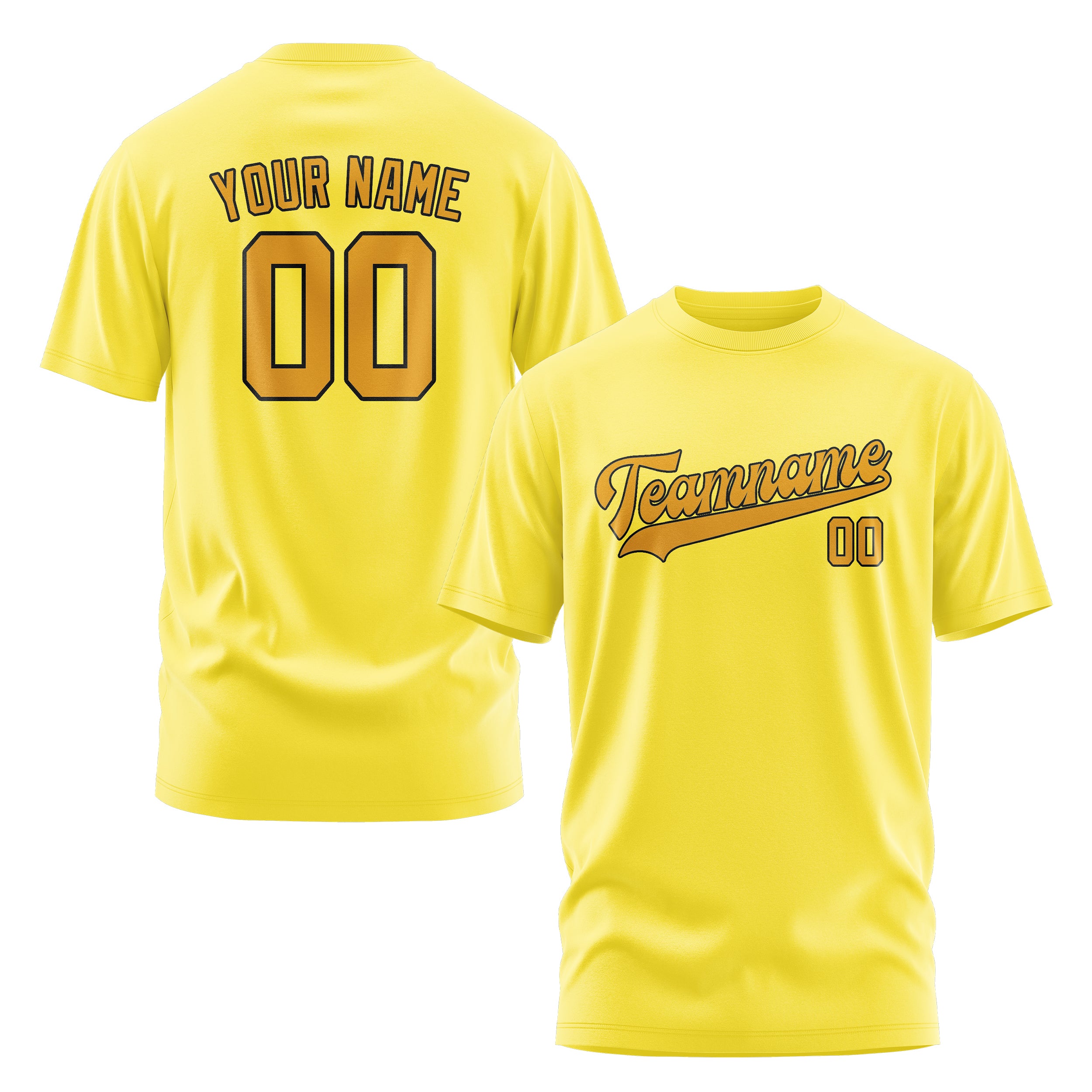 Maßgeschneidertes Blassgelb Gelb T-Shirt