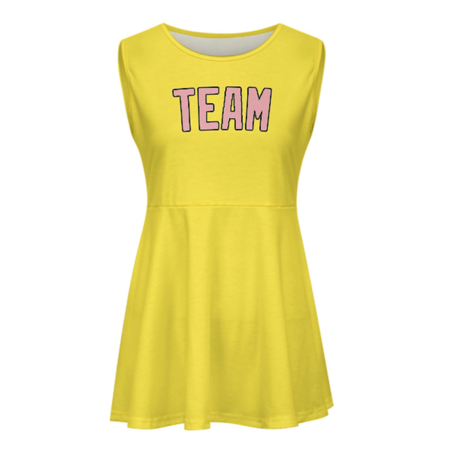 Maßgeschneidertes Blassgelb Rosa Cheerleader-Kleid