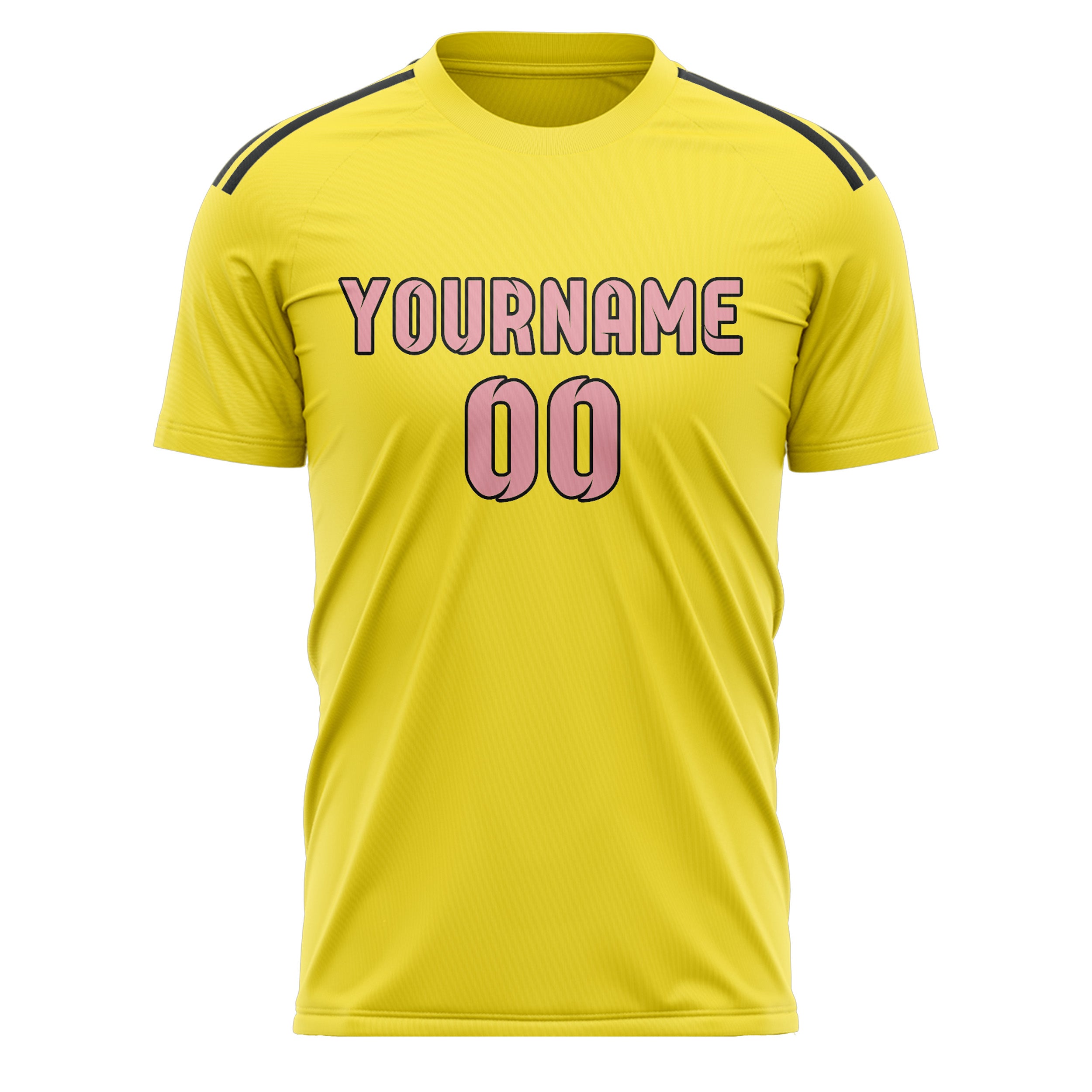 Benutzerdefiniertes Professionelles Blassgelb Rosa Fußballtrikot