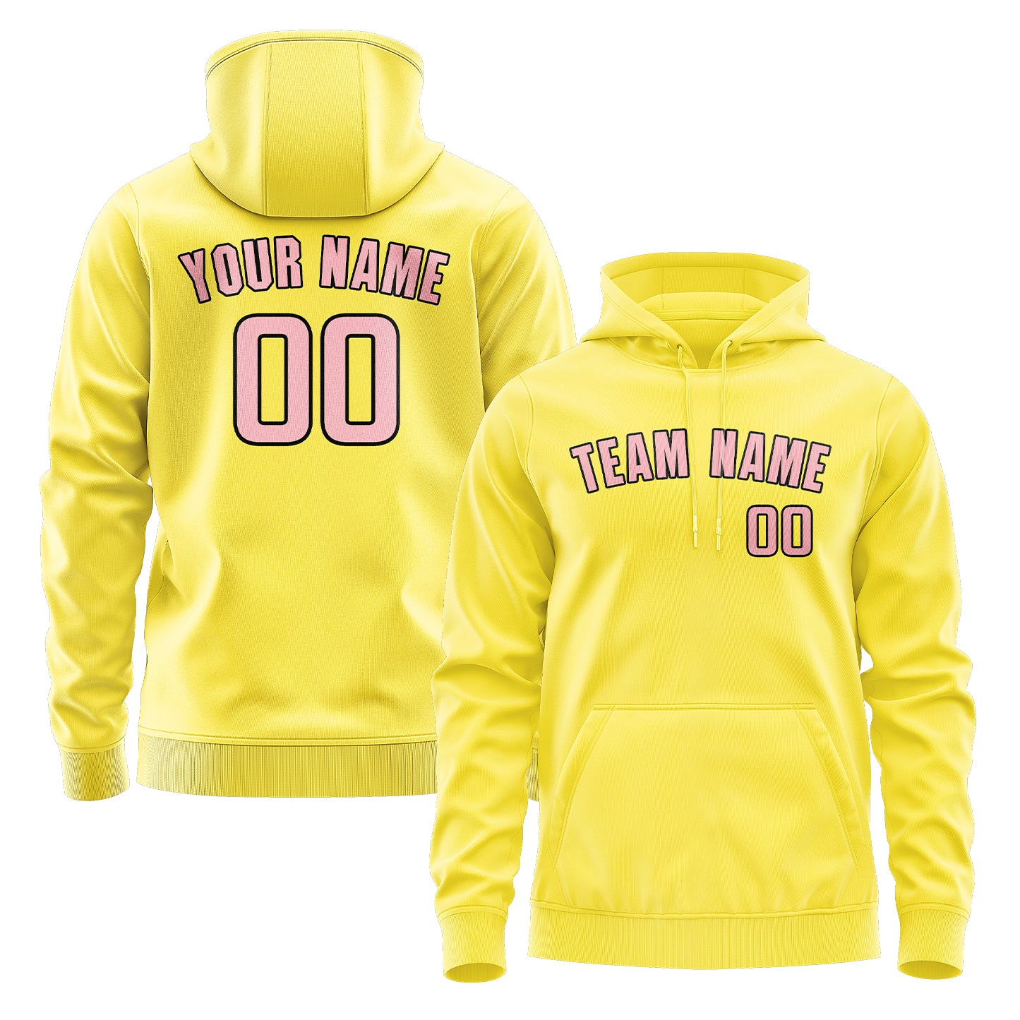 Maßgeschneidertes Blassgelb Rosa Hoodie