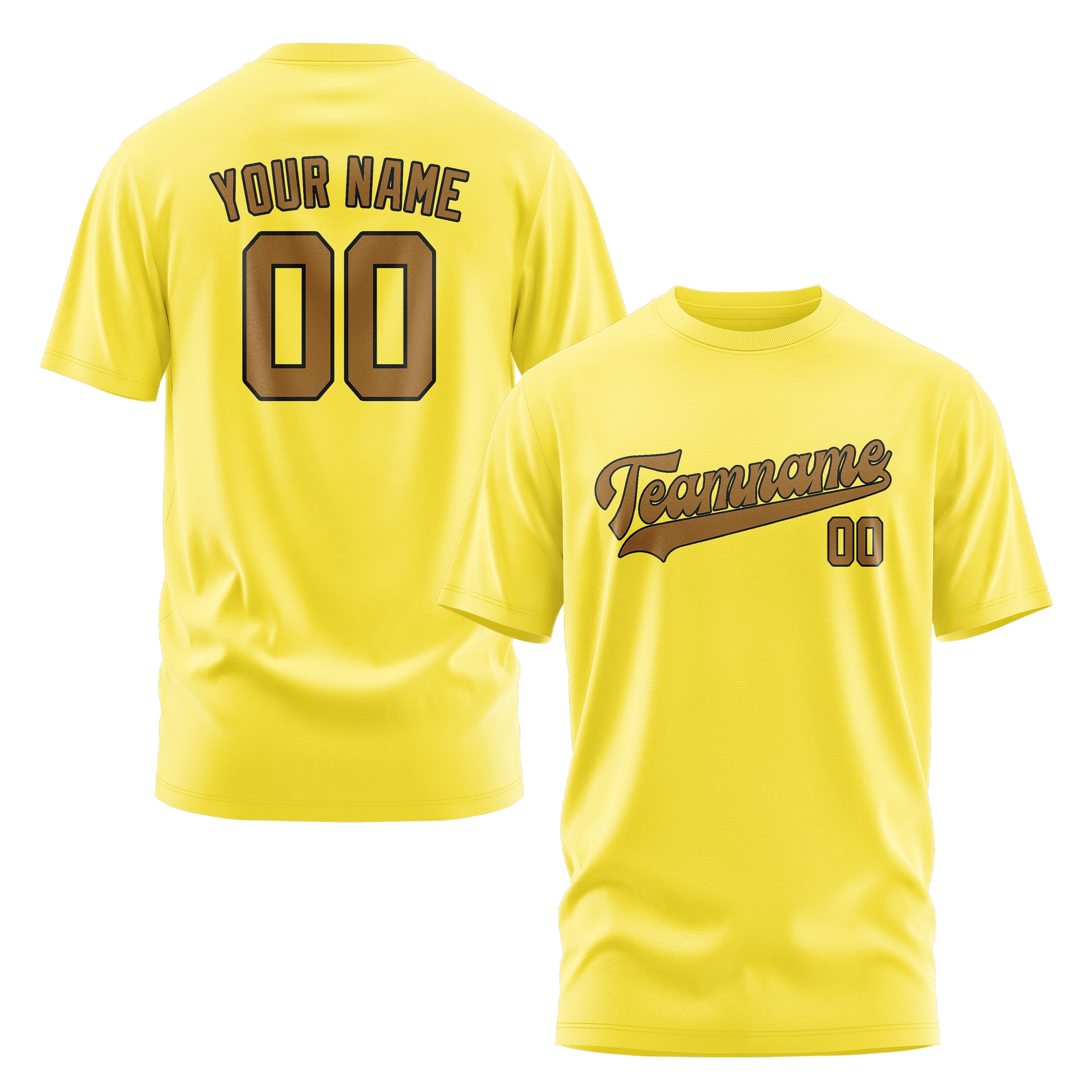 Maßgeschneidertes Blassgelb Khaki T-Shirt
