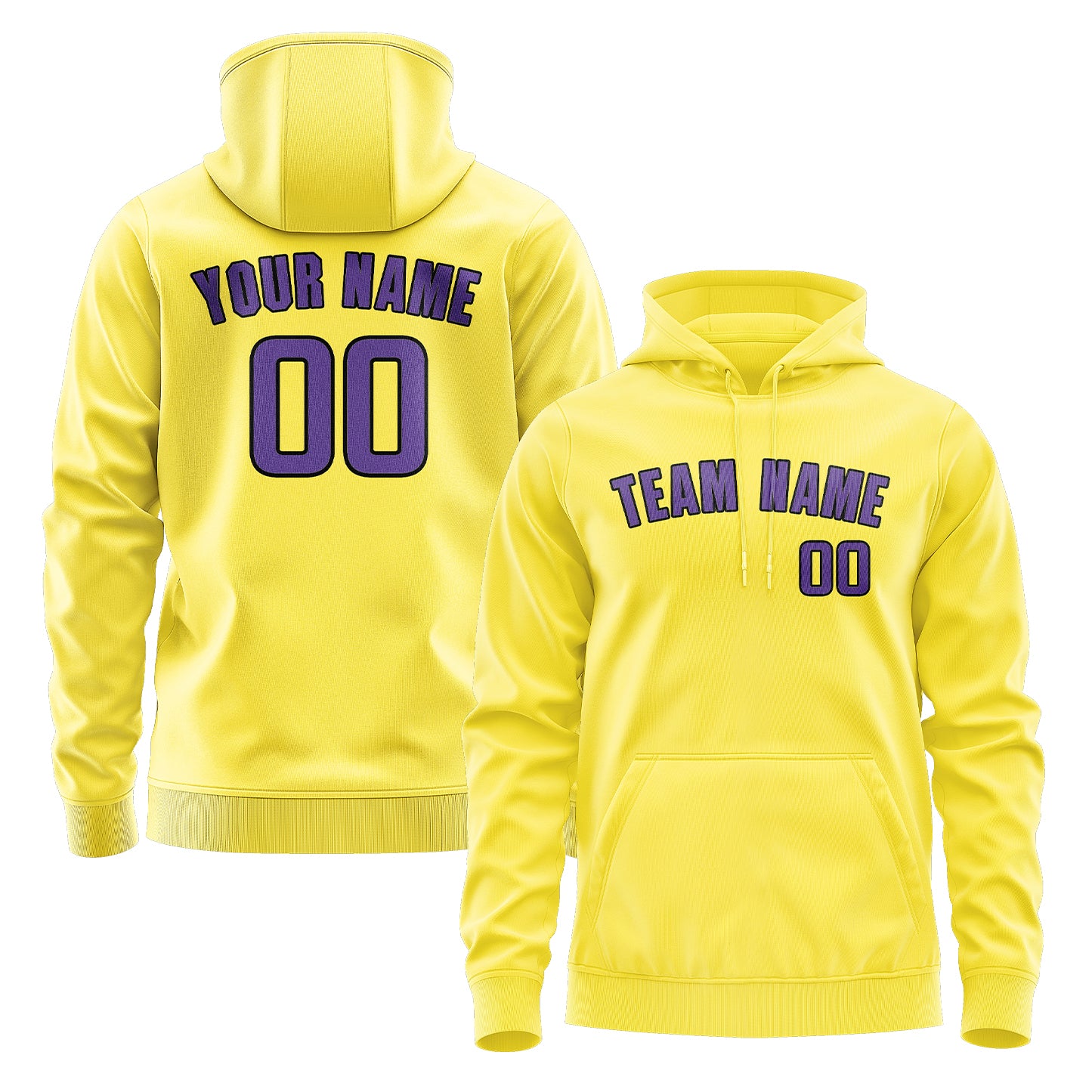 Maßgeschneidertes Blassgelb Lavendel Hoodie