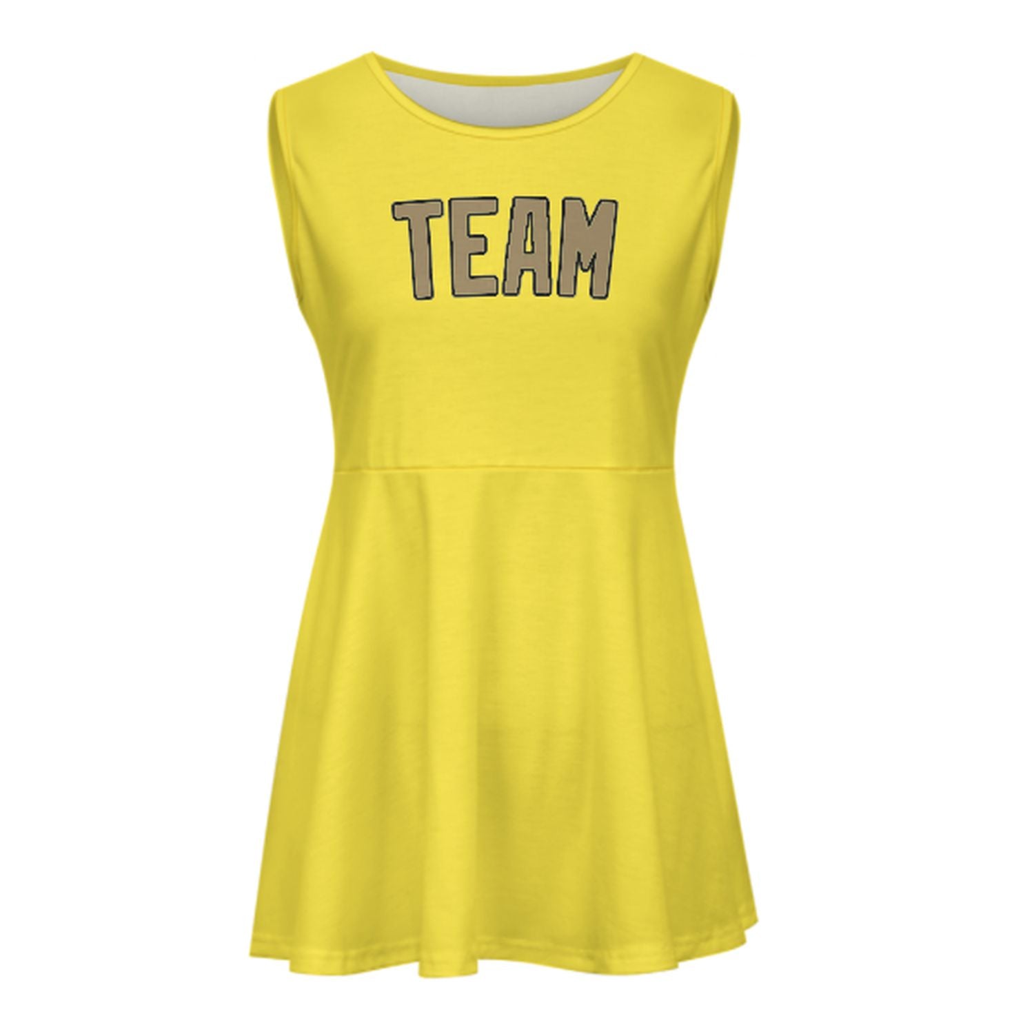 Maßgeschneidertes Blassgelb Hellkhaki Cheerleader-Kleid