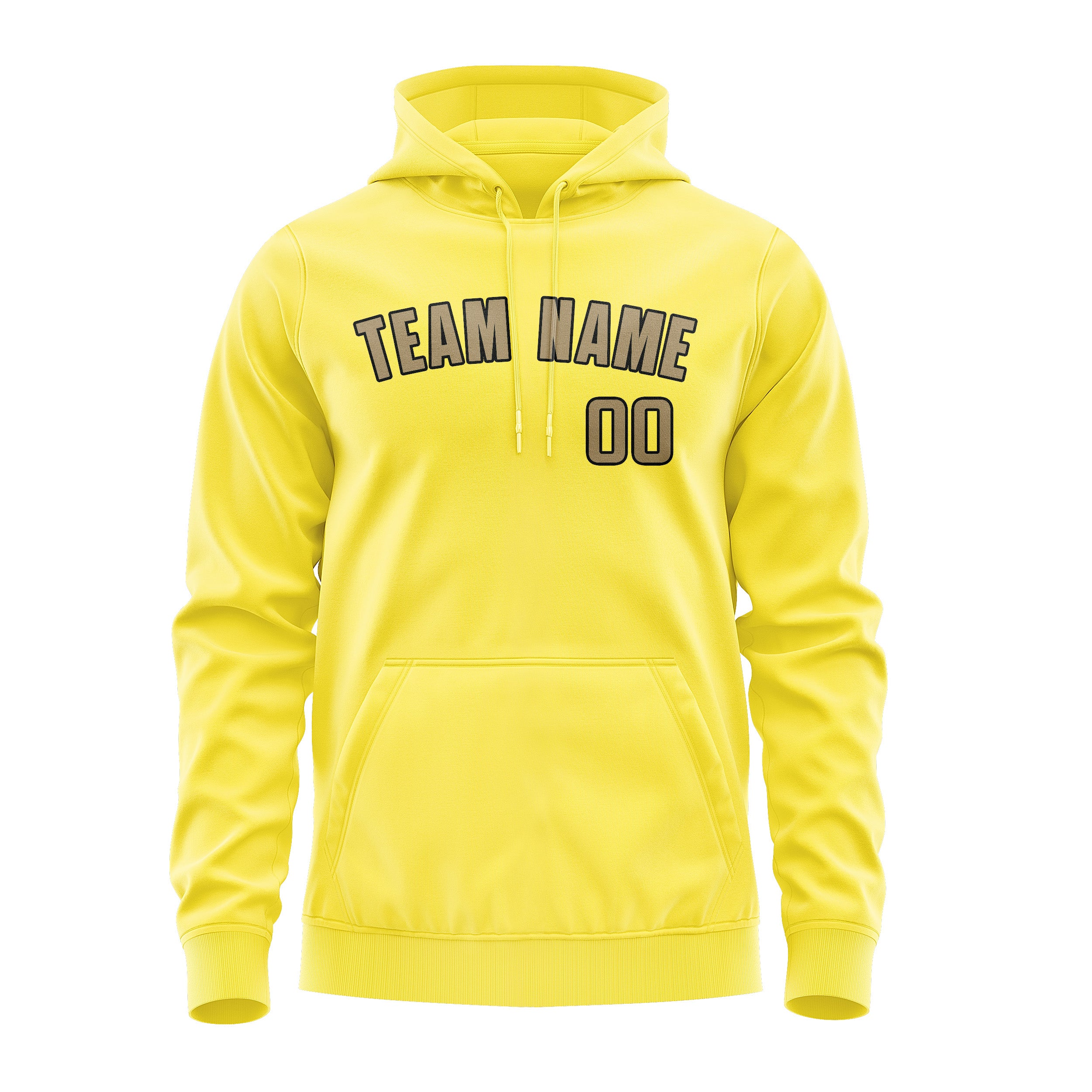 Maßgeschneidertes Blassgelb Hellkhaki Hoodie