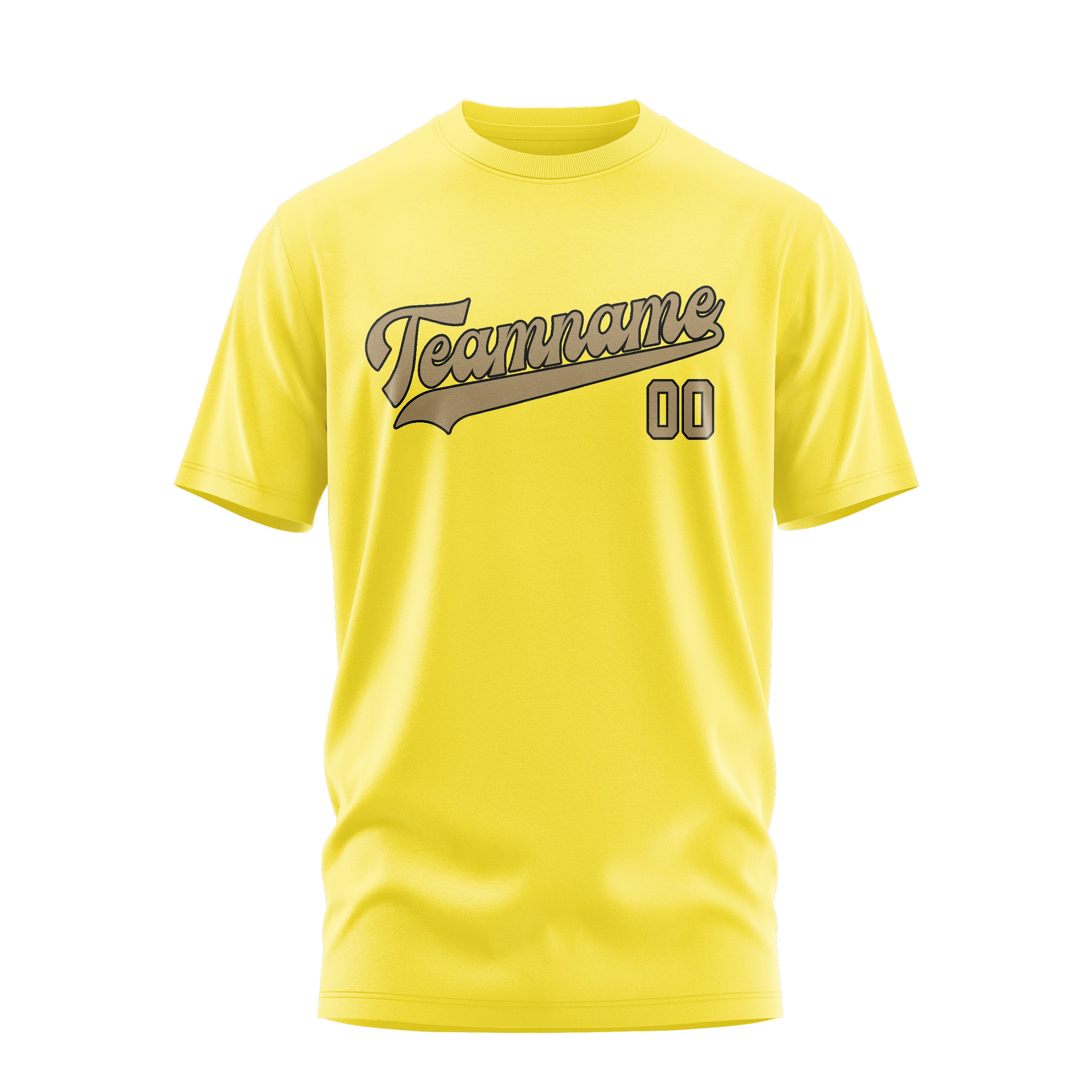 Maßgeschneidertes Blassgelb Hellkhaki T-Shirt