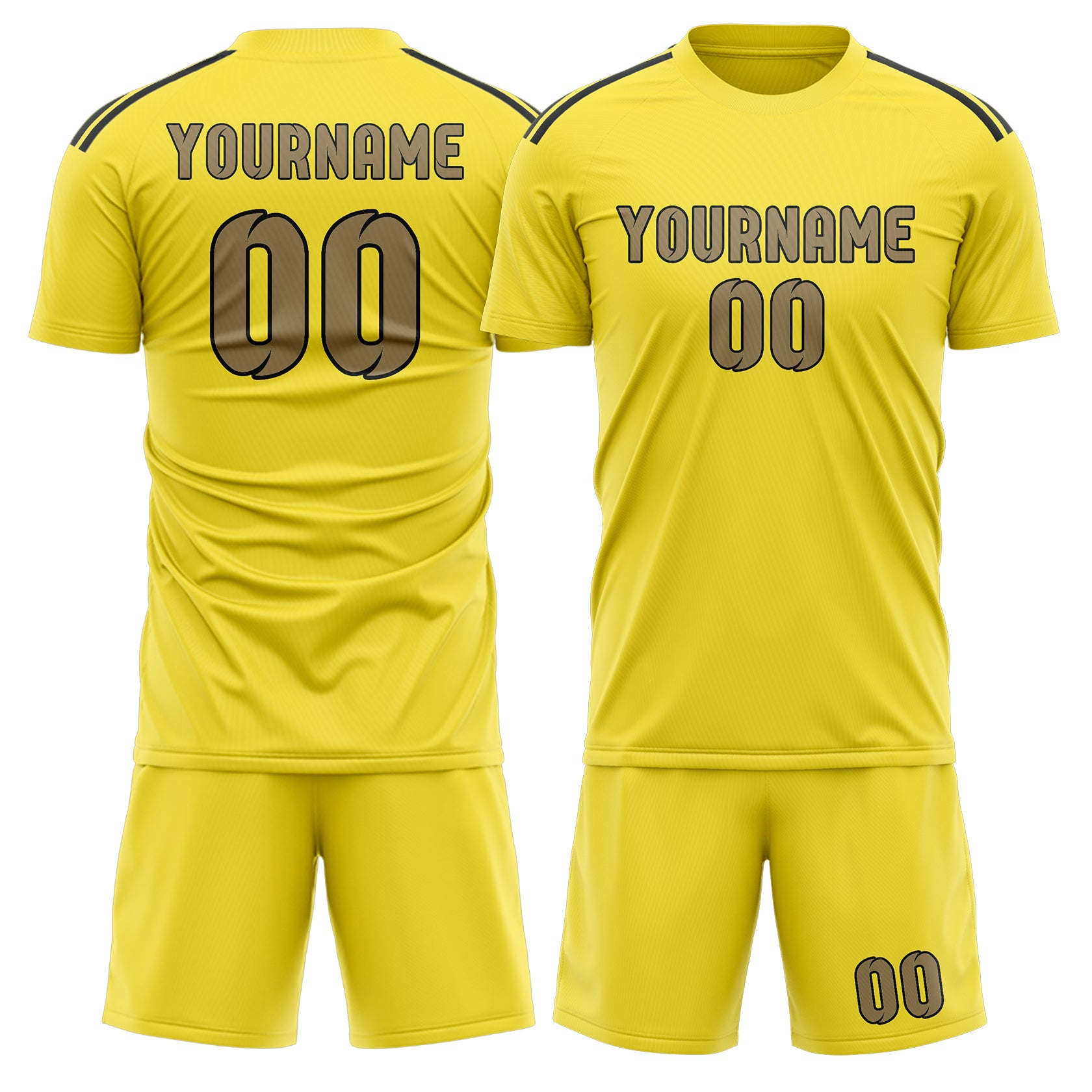 Maßgeschneidertes Professionelles Blassgelb Hellkhaki Fußballtrikot-Set