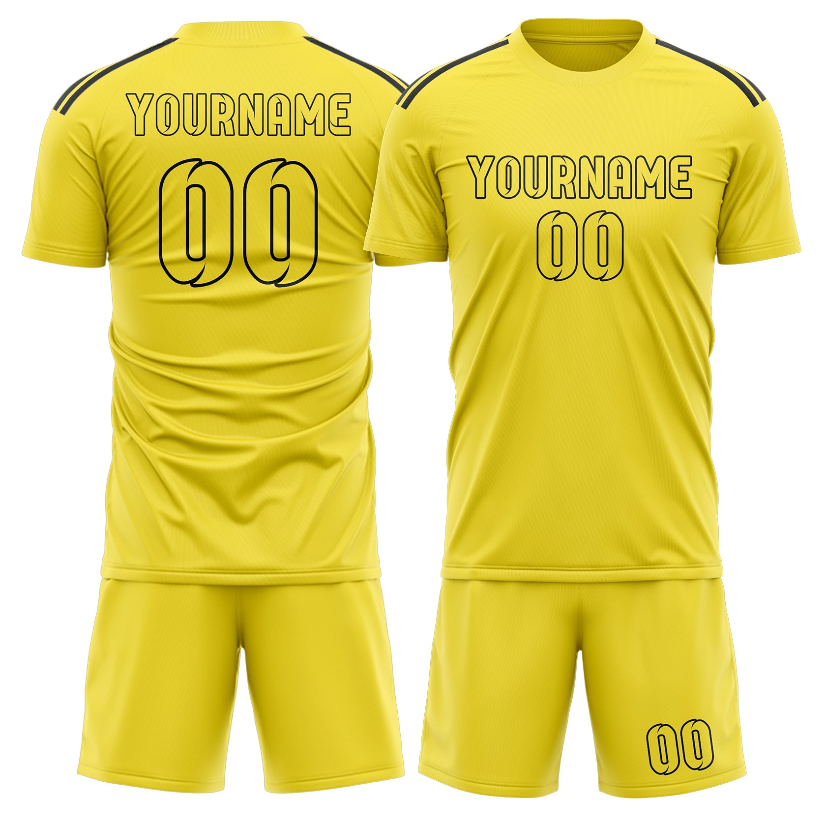Maßgeschneidertes Professionelles Blassgelb Blassgelb Fußballtrikot-Set