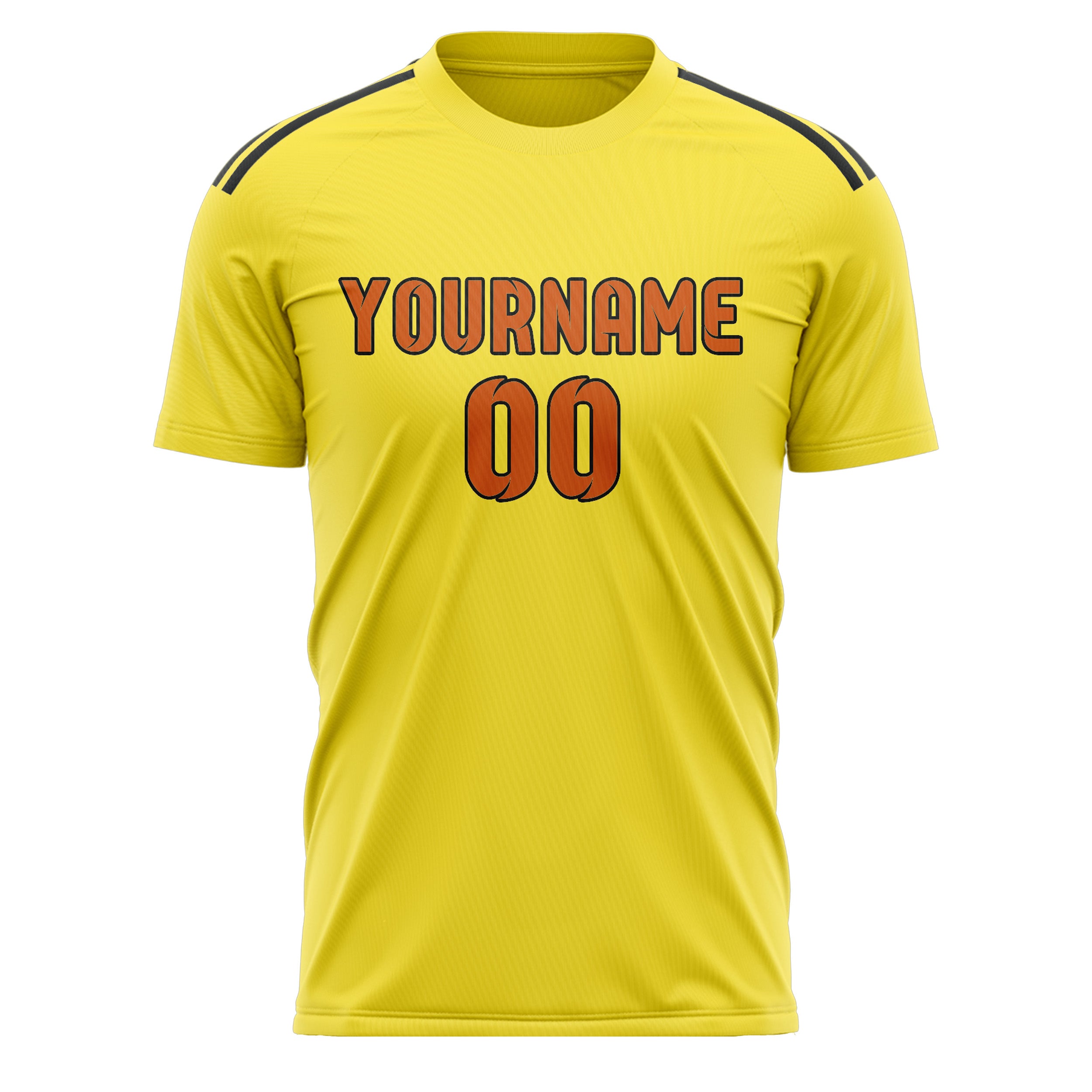 Benutzerdefiniertes Professionelles Blassgelb Orange Fußballtrikot