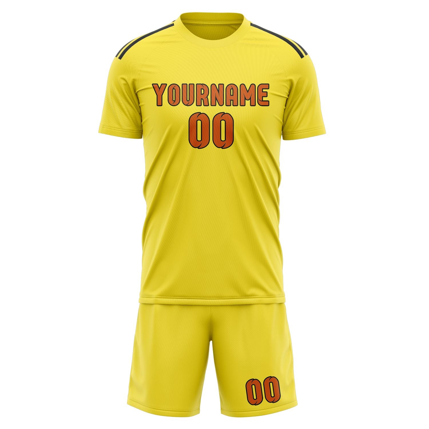 Maßgeschneidertes Professionelles Blassgelb Orange Fußballtrikot-Set