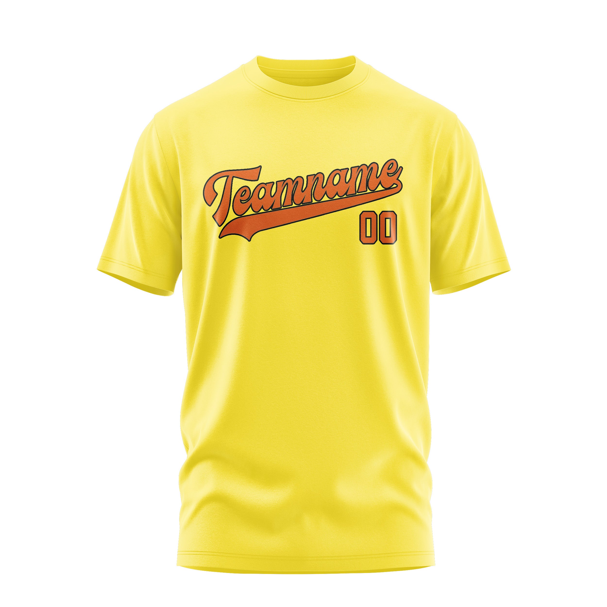 Maßgeschneidertes Blassgelb Orange T-Shirt