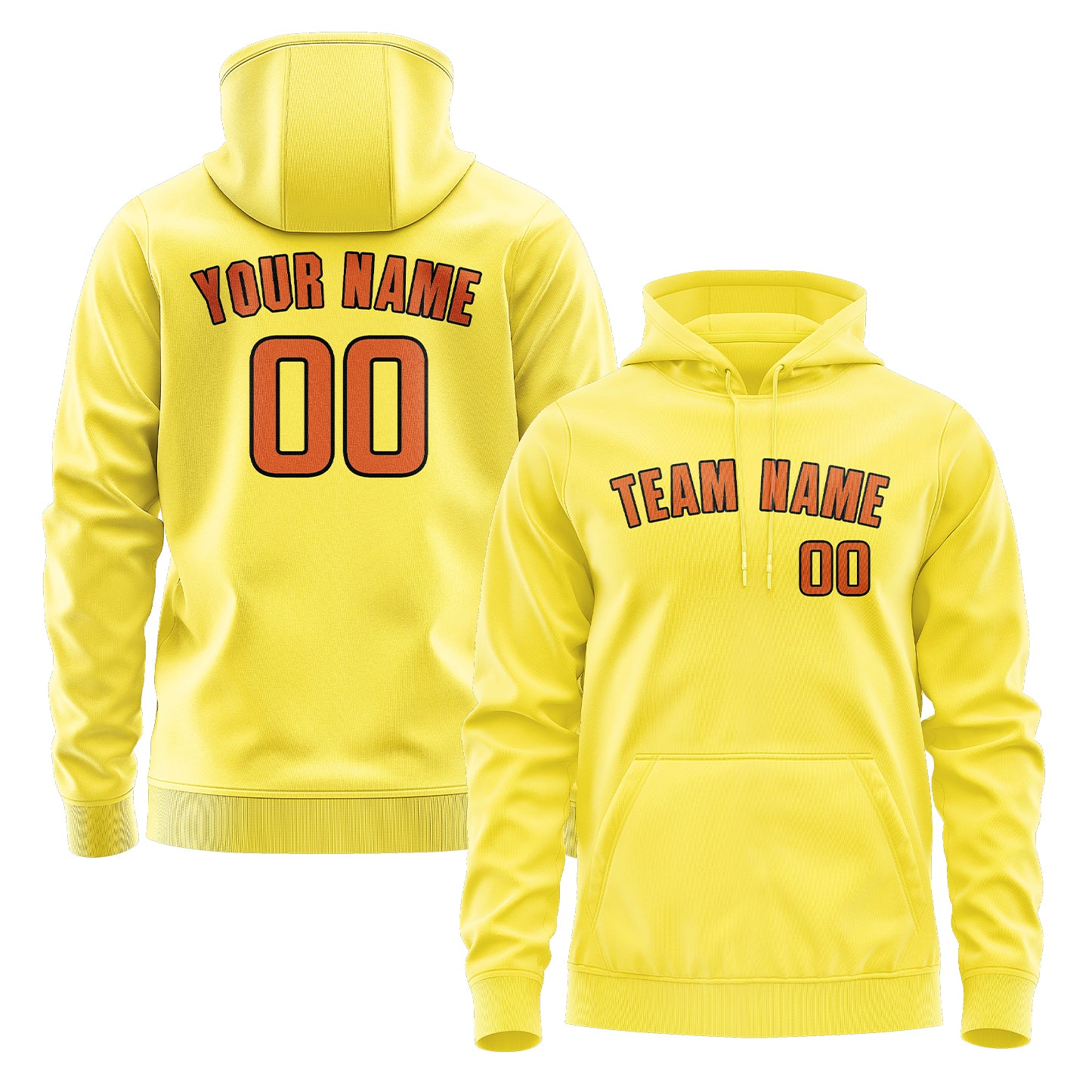 Maßgeschneidertes Blassgelb Orange Hoodie