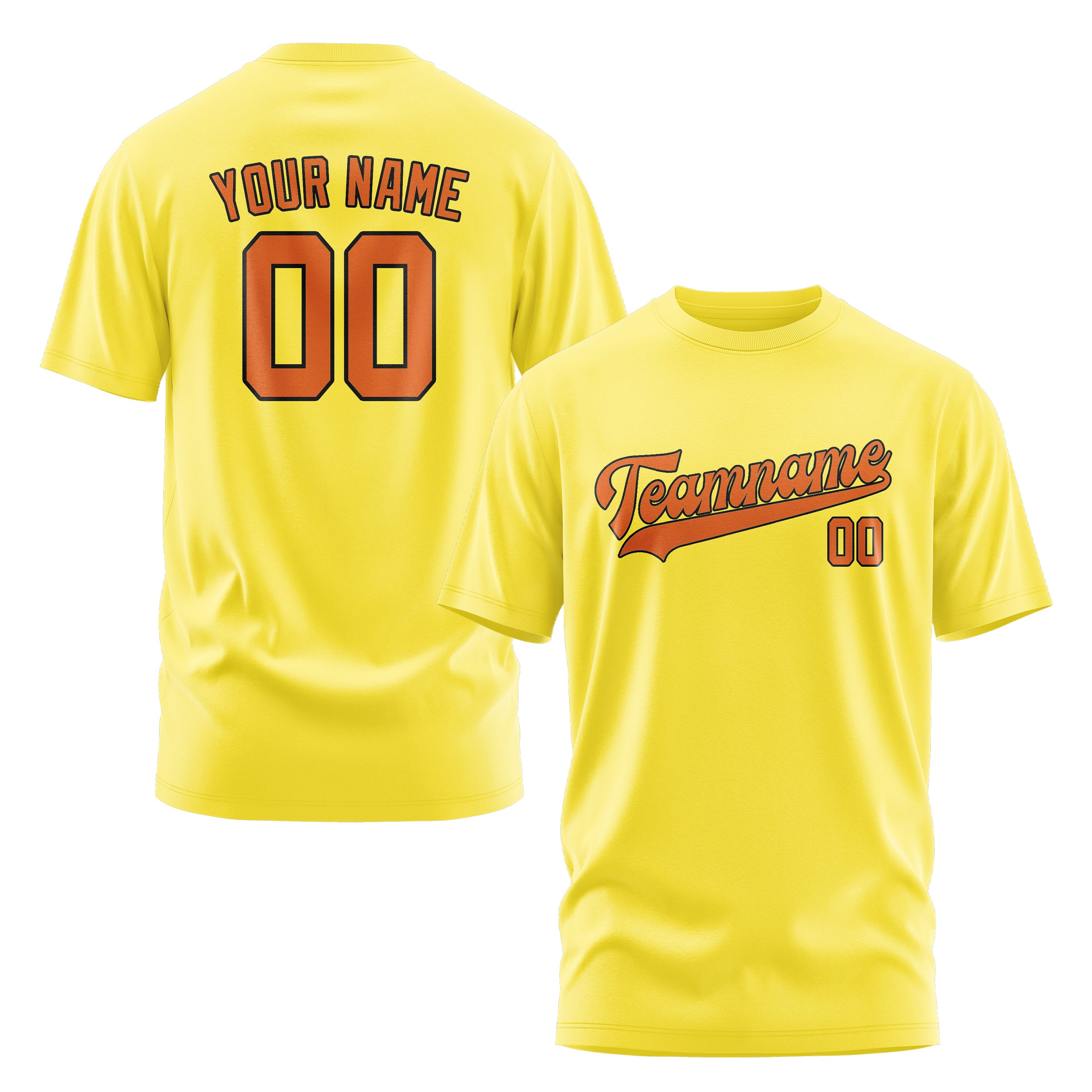 Maßgeschneidertes Blassgelb Orange T-Shirt