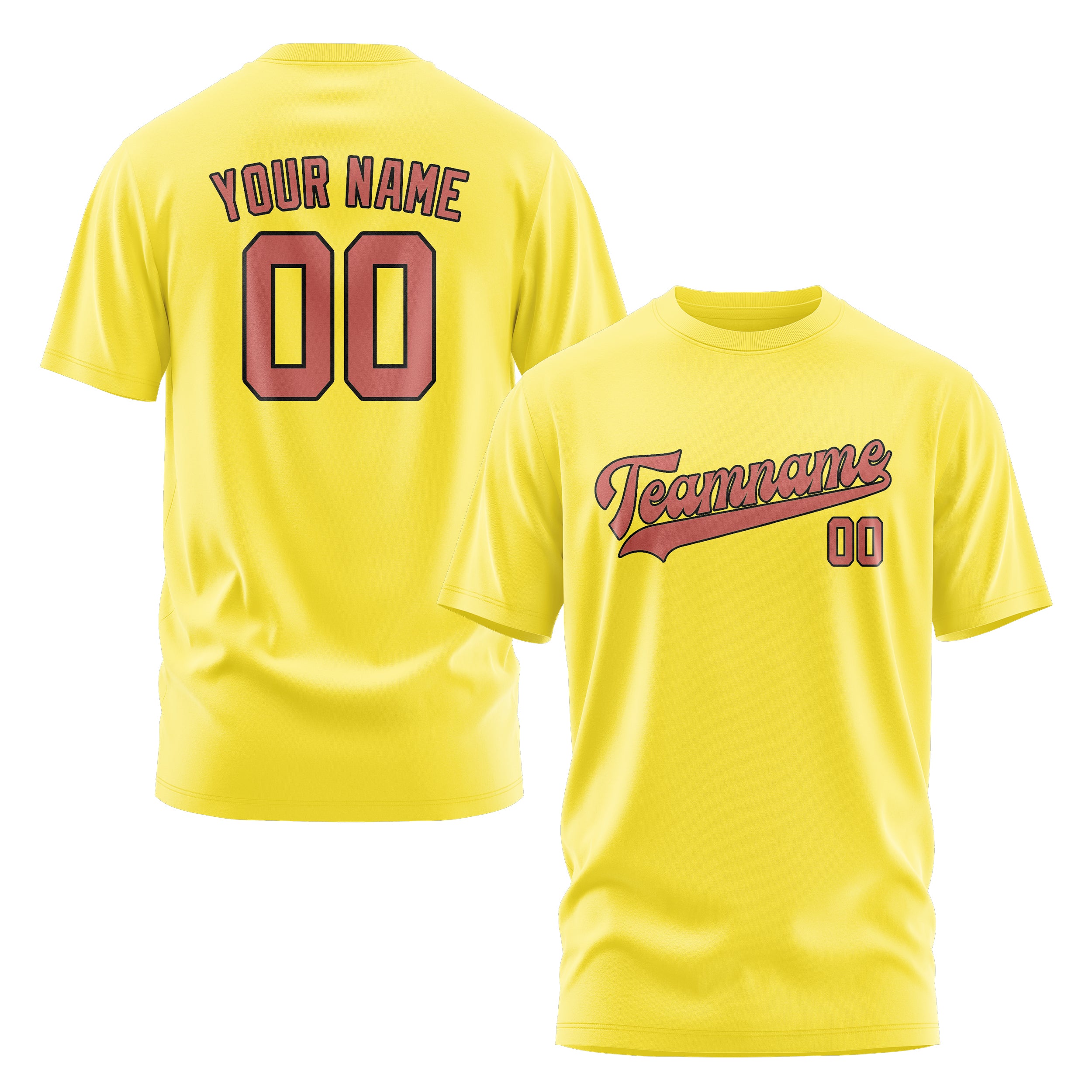 Maßgeschneidertes Blassgelb Kupferrose T-Shirt