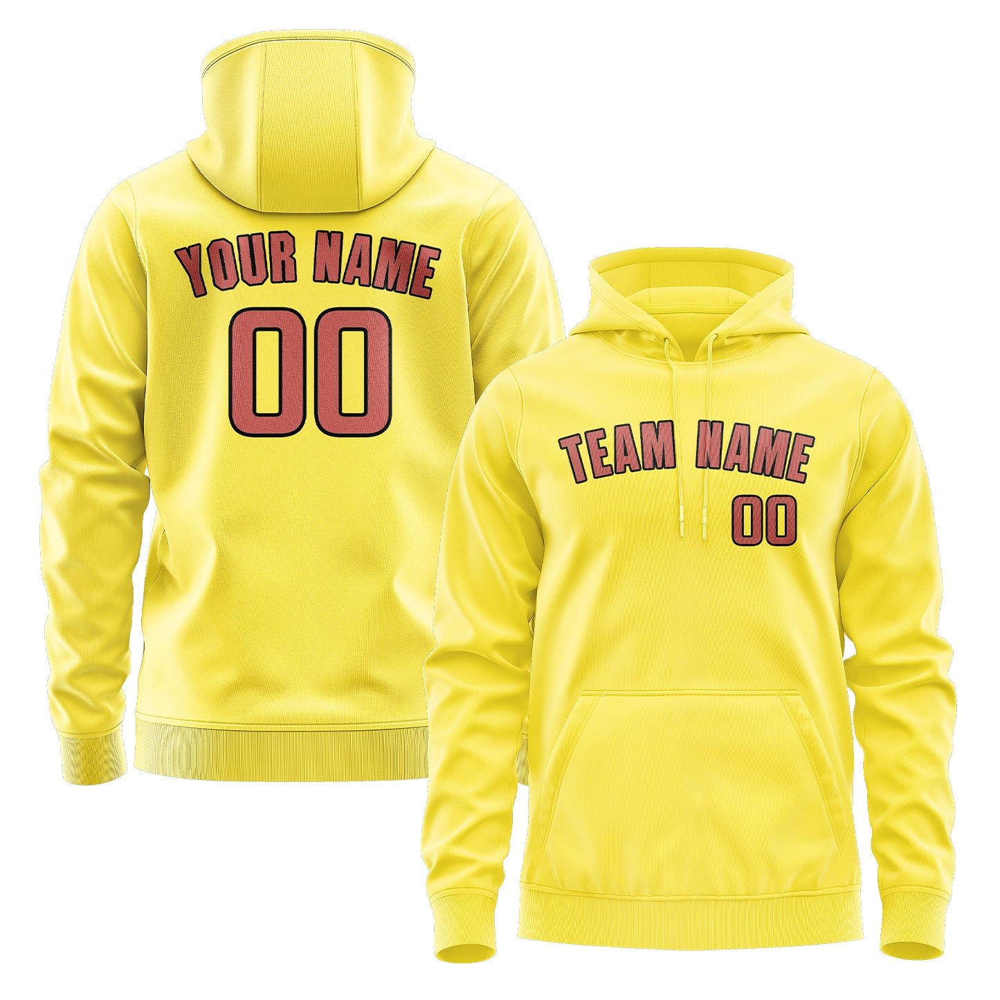 Maßgeschneidertes Blassgelb Kupferrose Hoodie