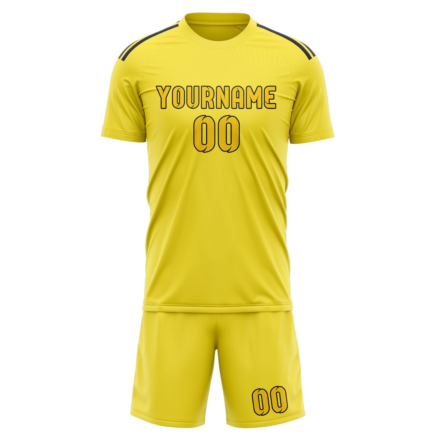 Maßgeschneidertes Professionelles Blassgelb Gold Fußballtrikot-Set