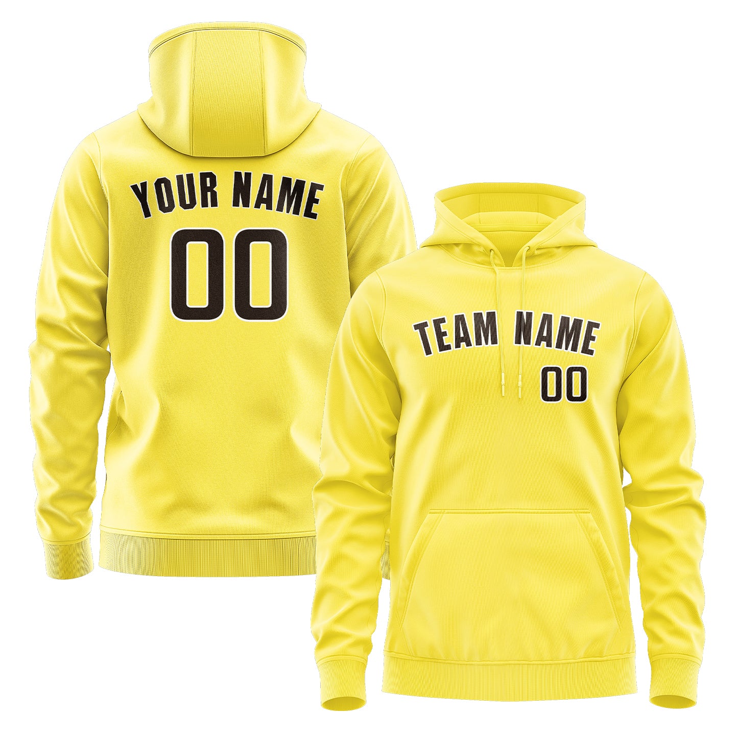 Maßgeschneidertes Blassgelb Braun Hoodie