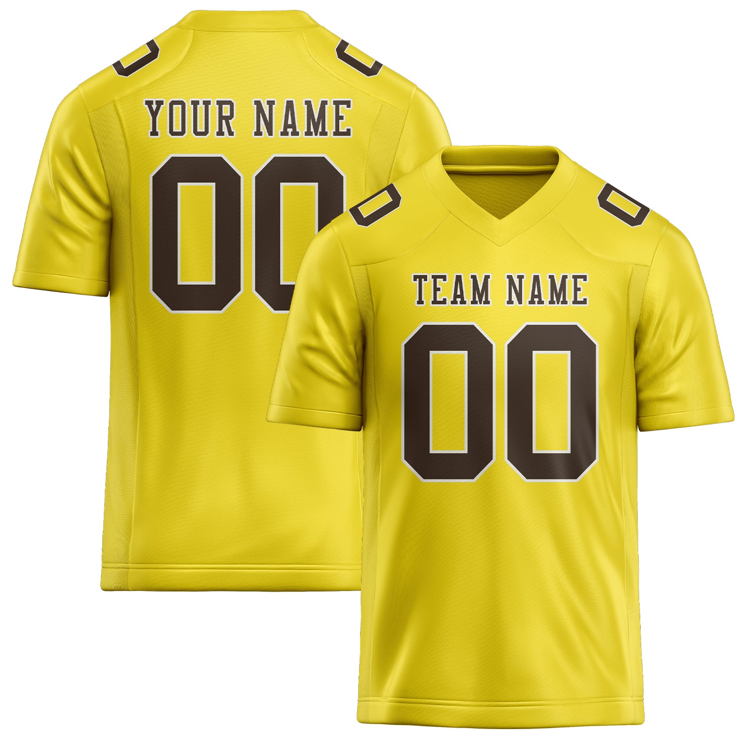 Maglia da rugby professionale personalizzata giallo pallido marrone