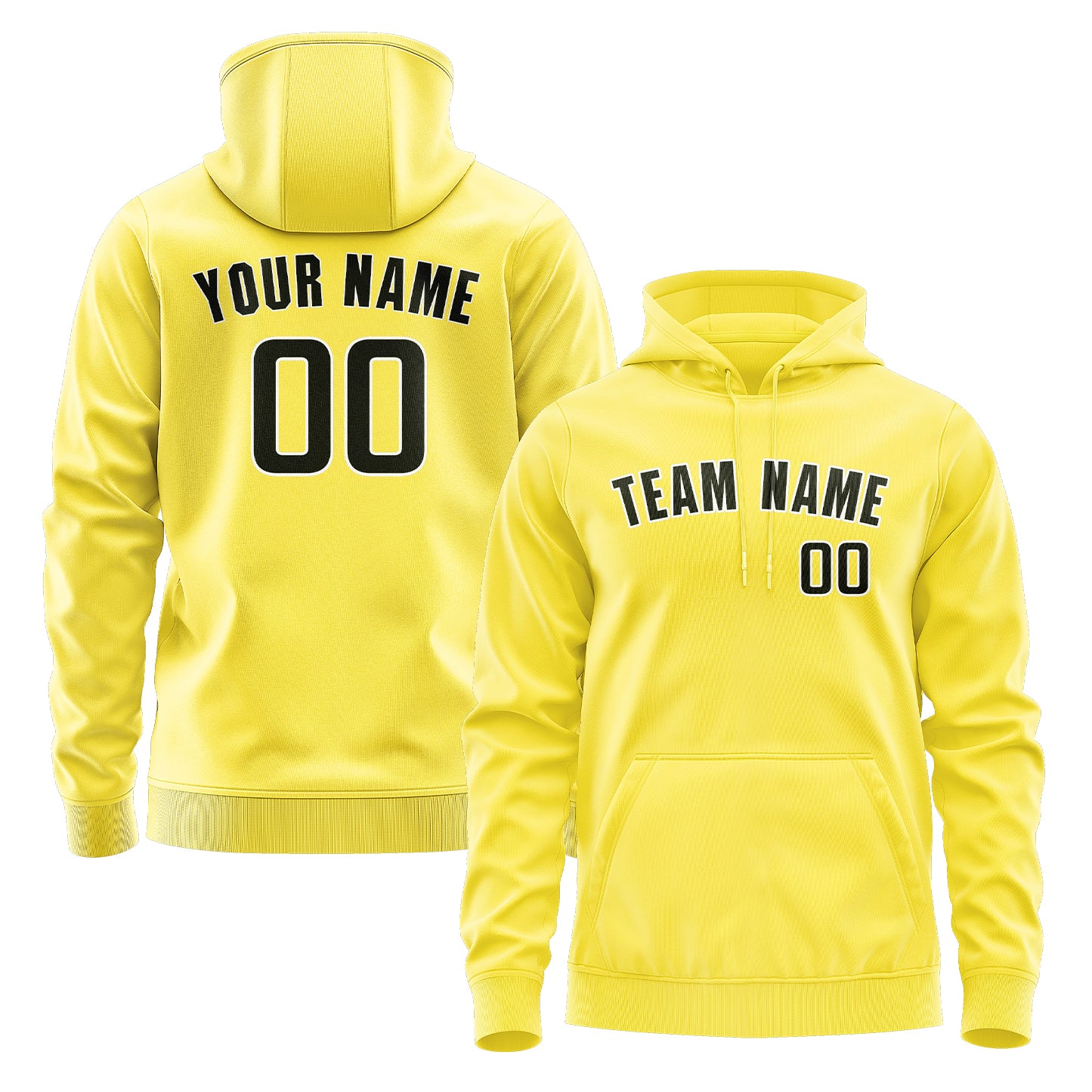 Maßgeschneidertes Blassgelb Dunkles Oliv Hoodie
