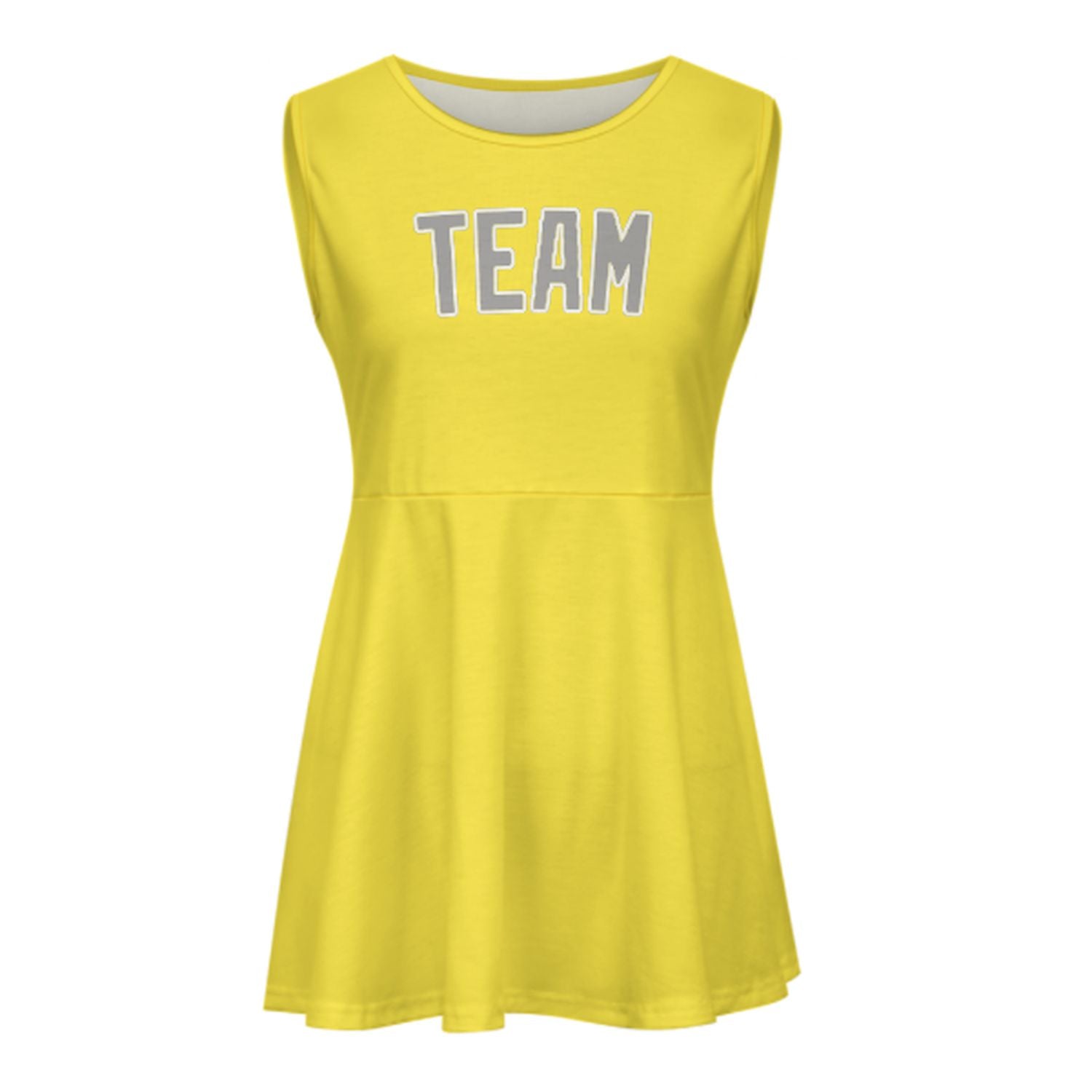 Maßgeschneidertes Blassgelb Grau Cheerleader-Kleid