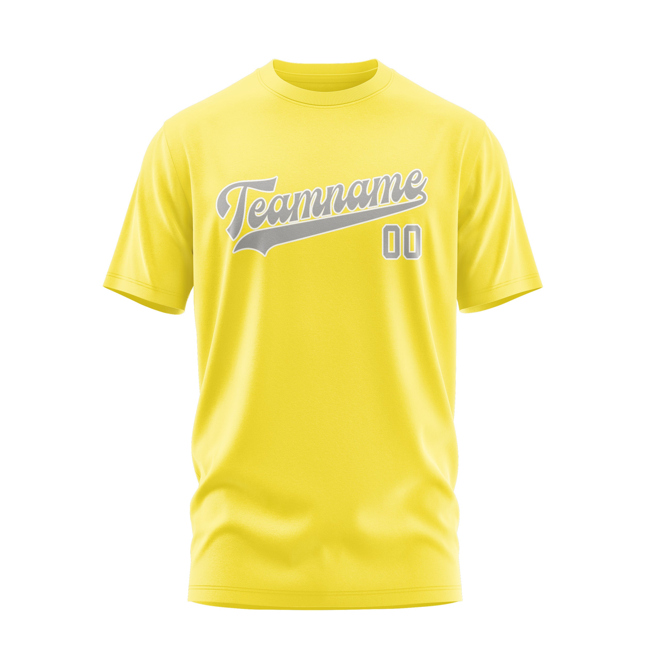 Maßgeschneidertes Blassgelb Grau T-Shirt