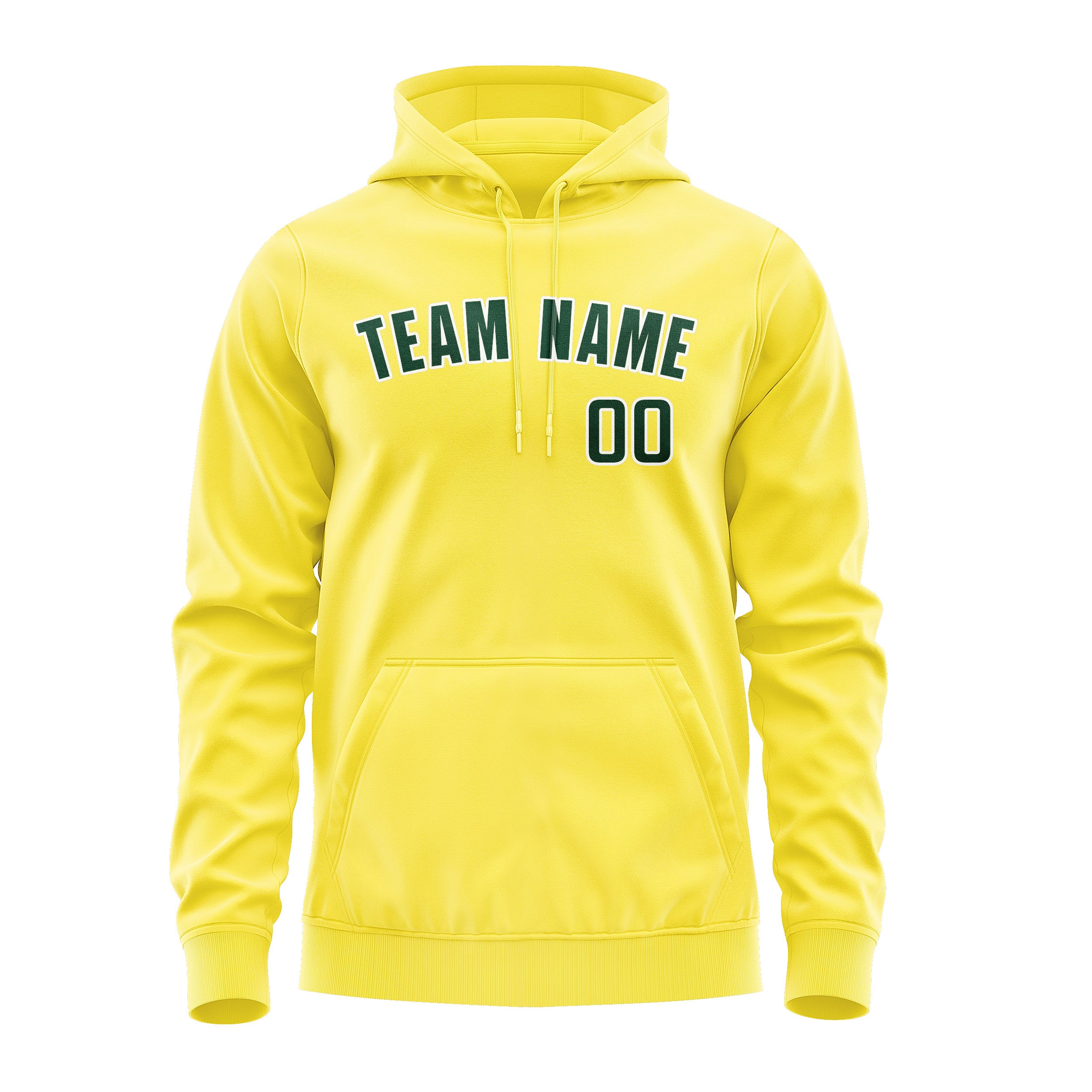 Maßgeschneidertes Blassgelb Moosgrün Hoodie