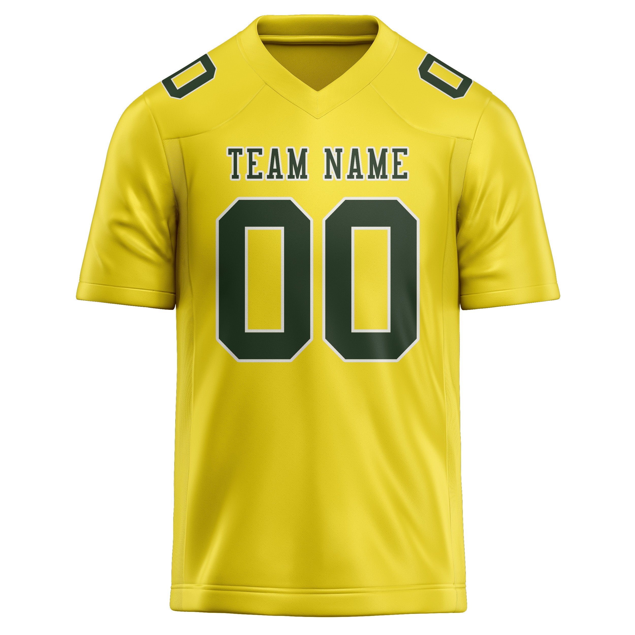 Maglia da rugby professionale verde abete giallo pallido realizzata su misura