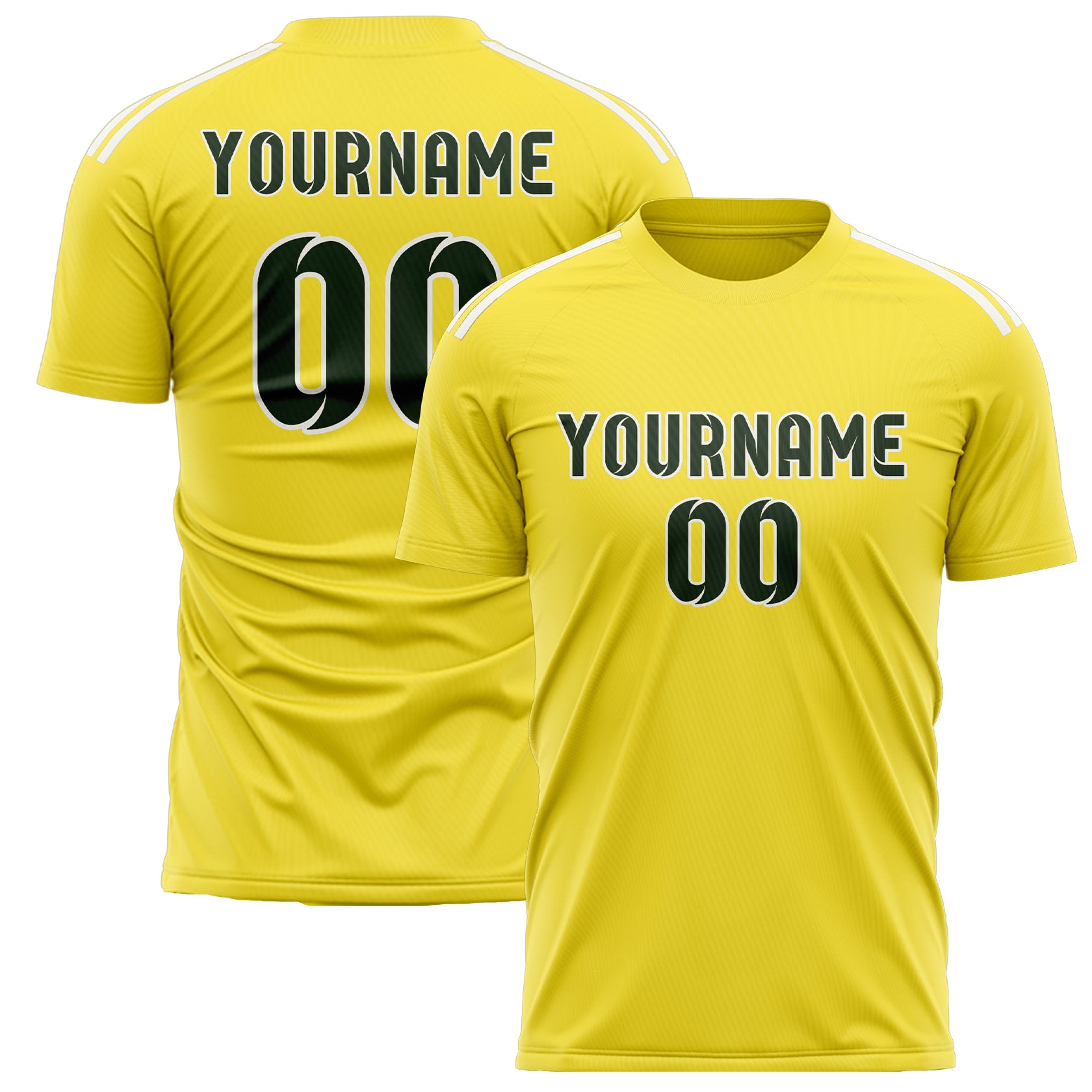 Benutzerdefiniertes Professionelles Blassgelb Tannengrün Fußballtrikot