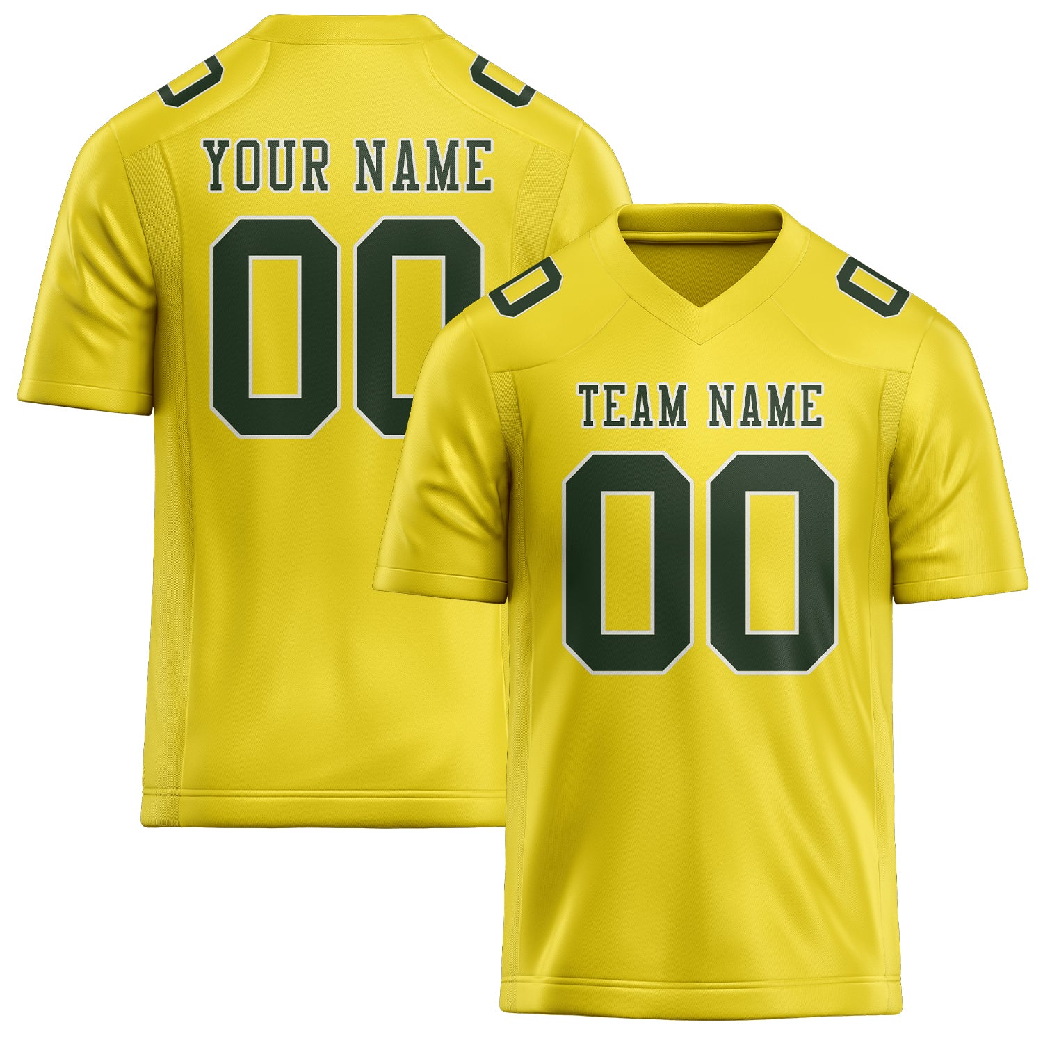 Maglia da rugby professionale verde abete giallo pallido realizzata su misura
