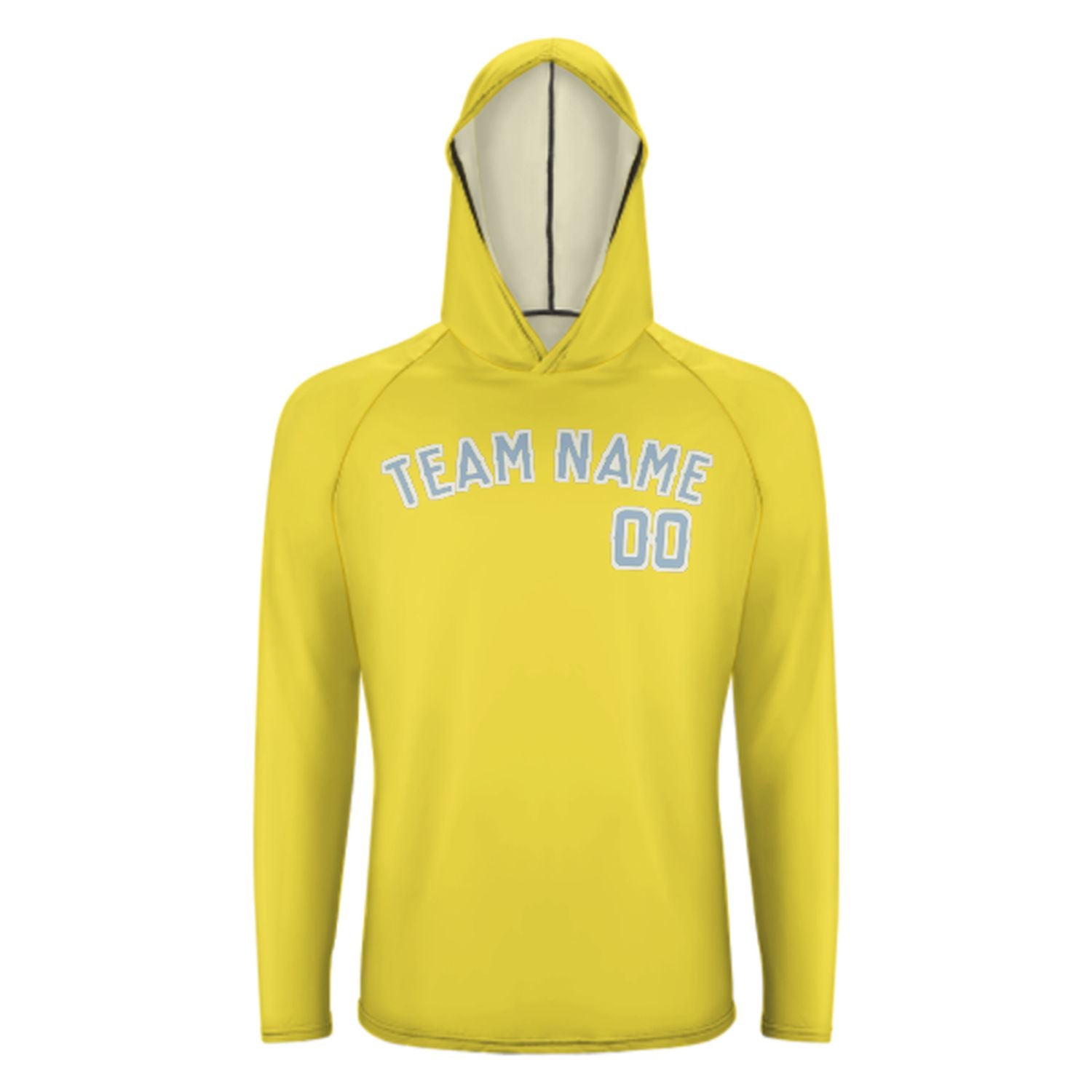 Na míru na míru světle žlutá světle modrá UV-hoodie