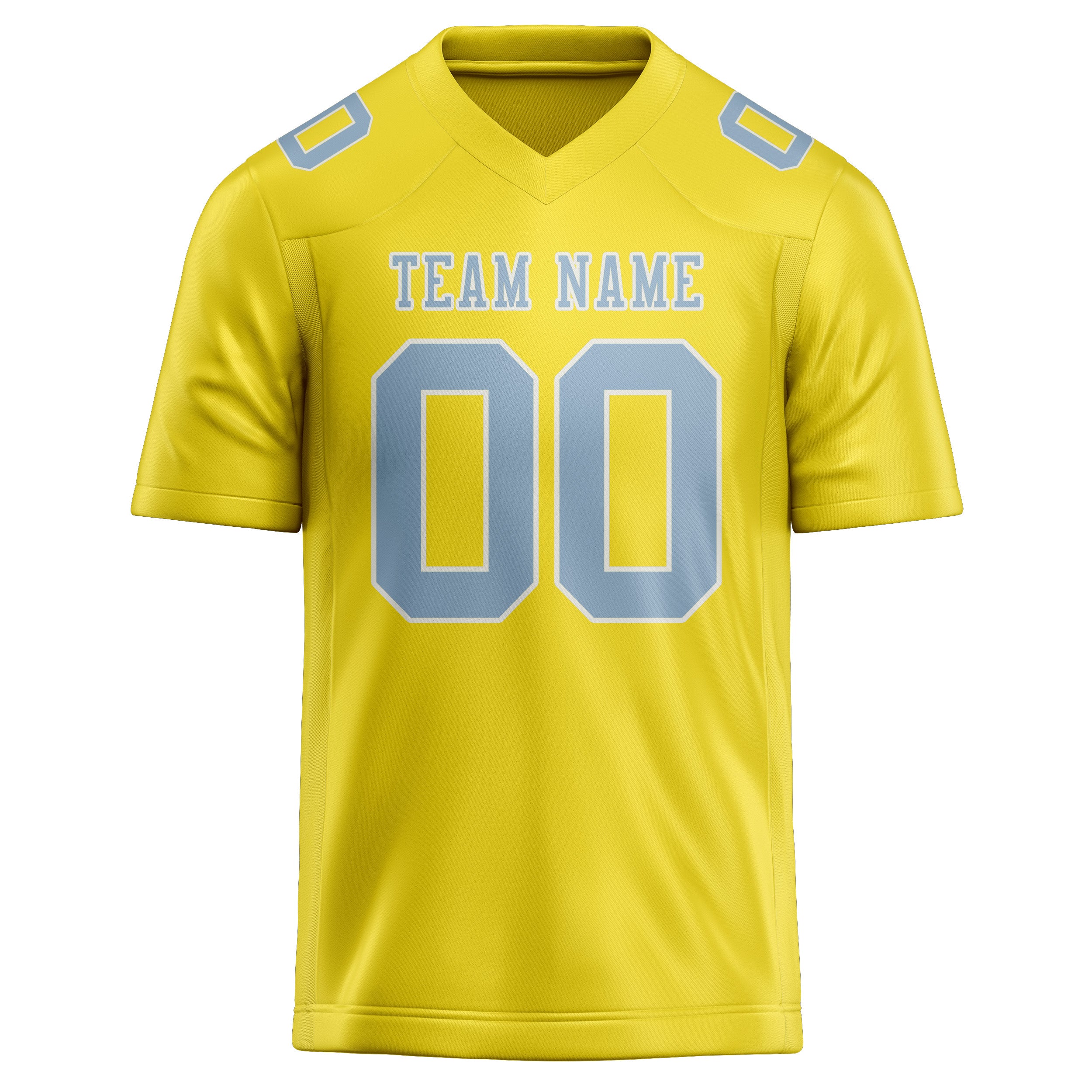 Maglia da rugby professionale personalizzata giallo pallido azzurro