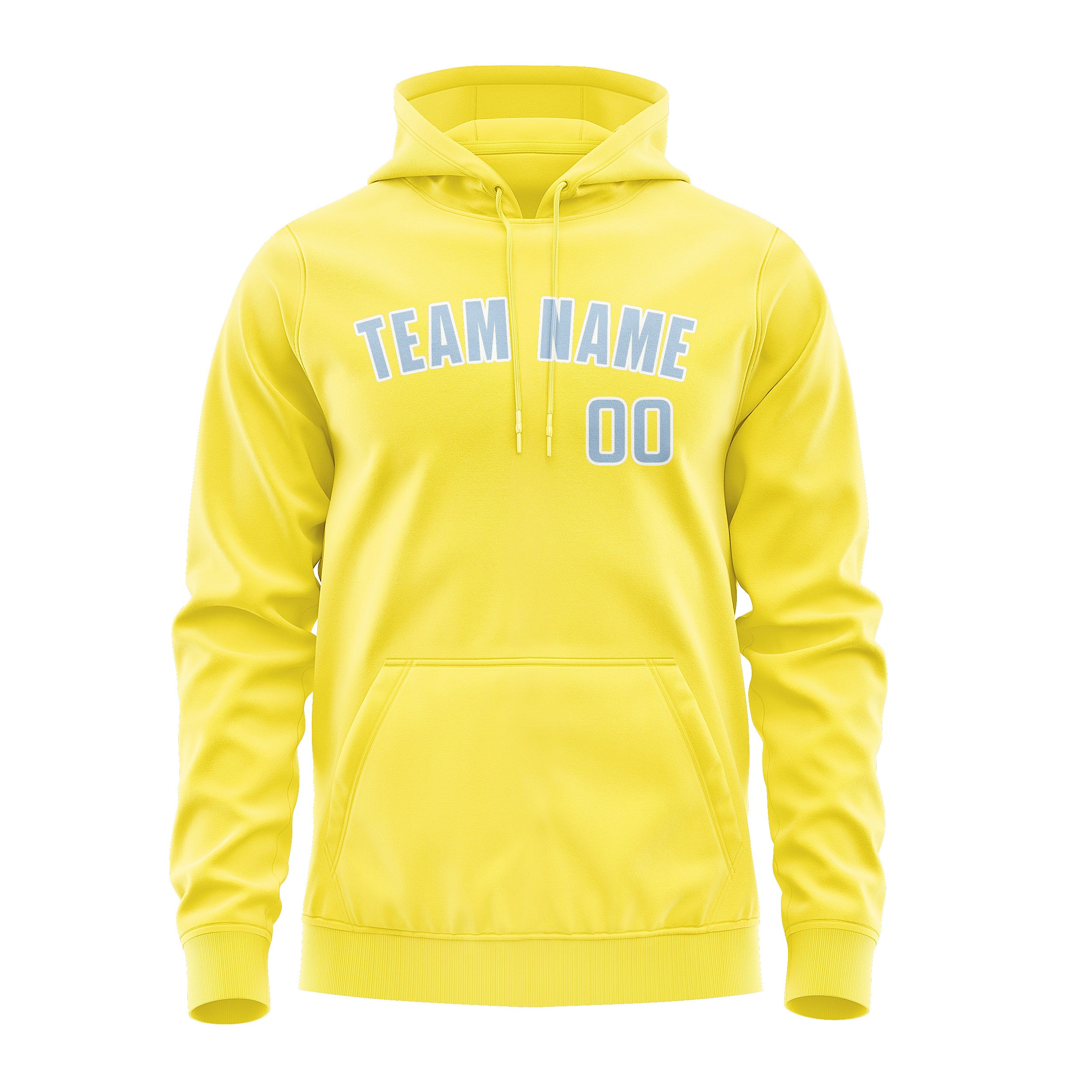 Maßgeschneidertes Blassgelb Hellblau Hoodie