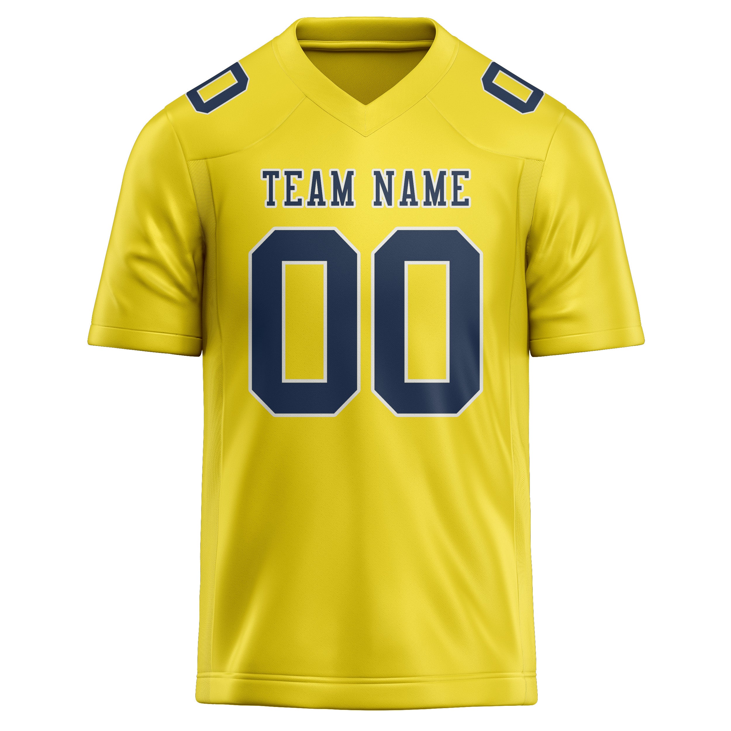 Maglia da rugby personalizzata professionale giallo pallido blu navy
