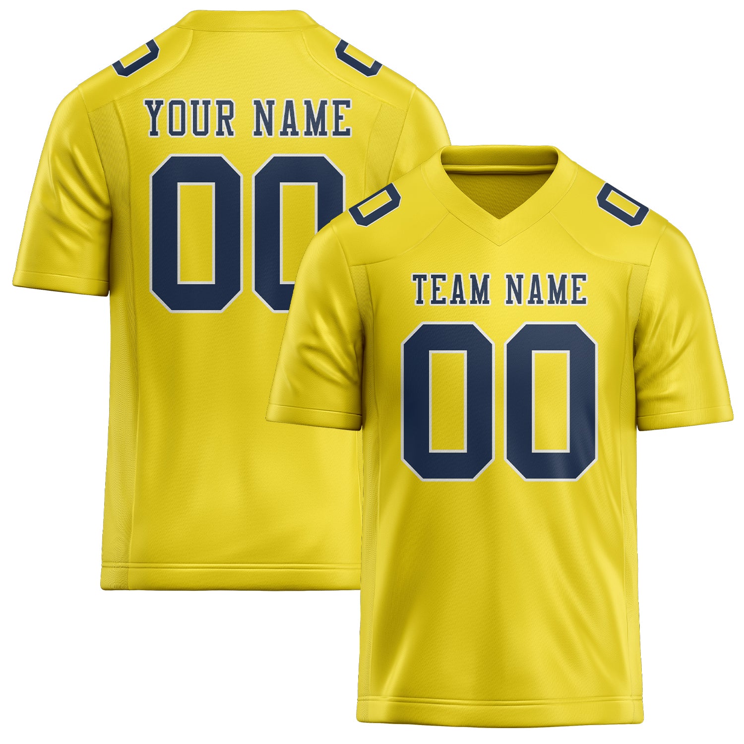 Maglia da rugby personalizzata professionale giallo pallido blu navy