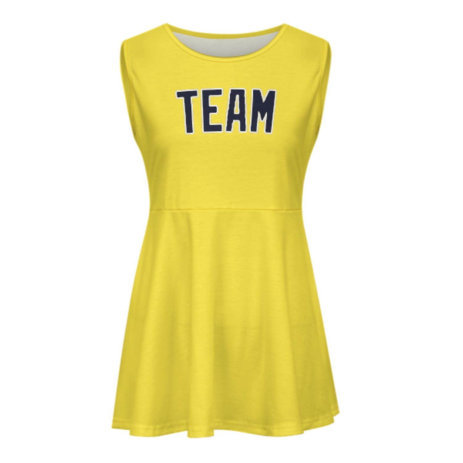 Maßgeschneidertes Blassgelb Stahlblau Cheerleader-Kleid
