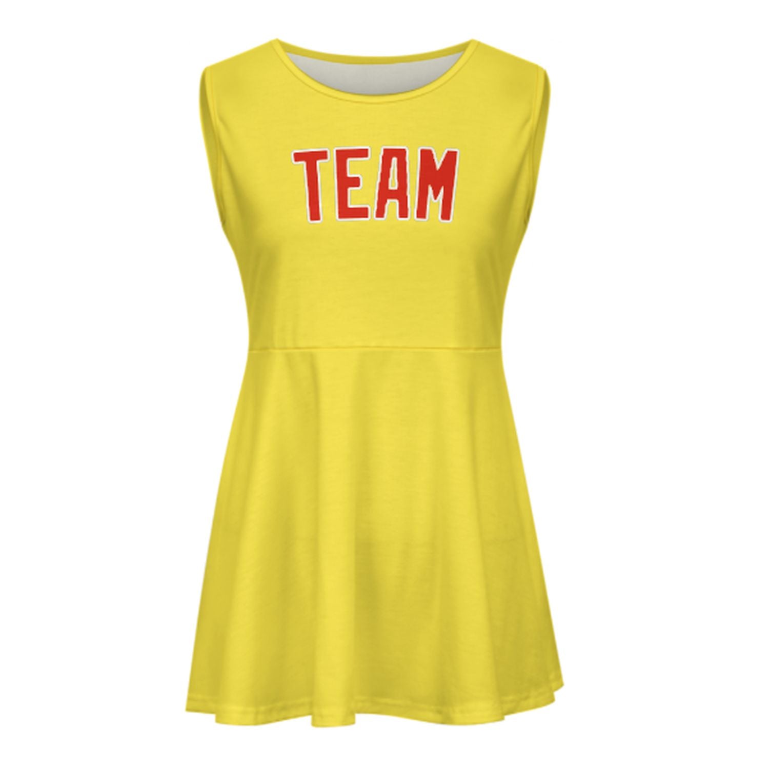 Maßgeschneidertes Blassgelb Orangerot Cheerleader-Kleid