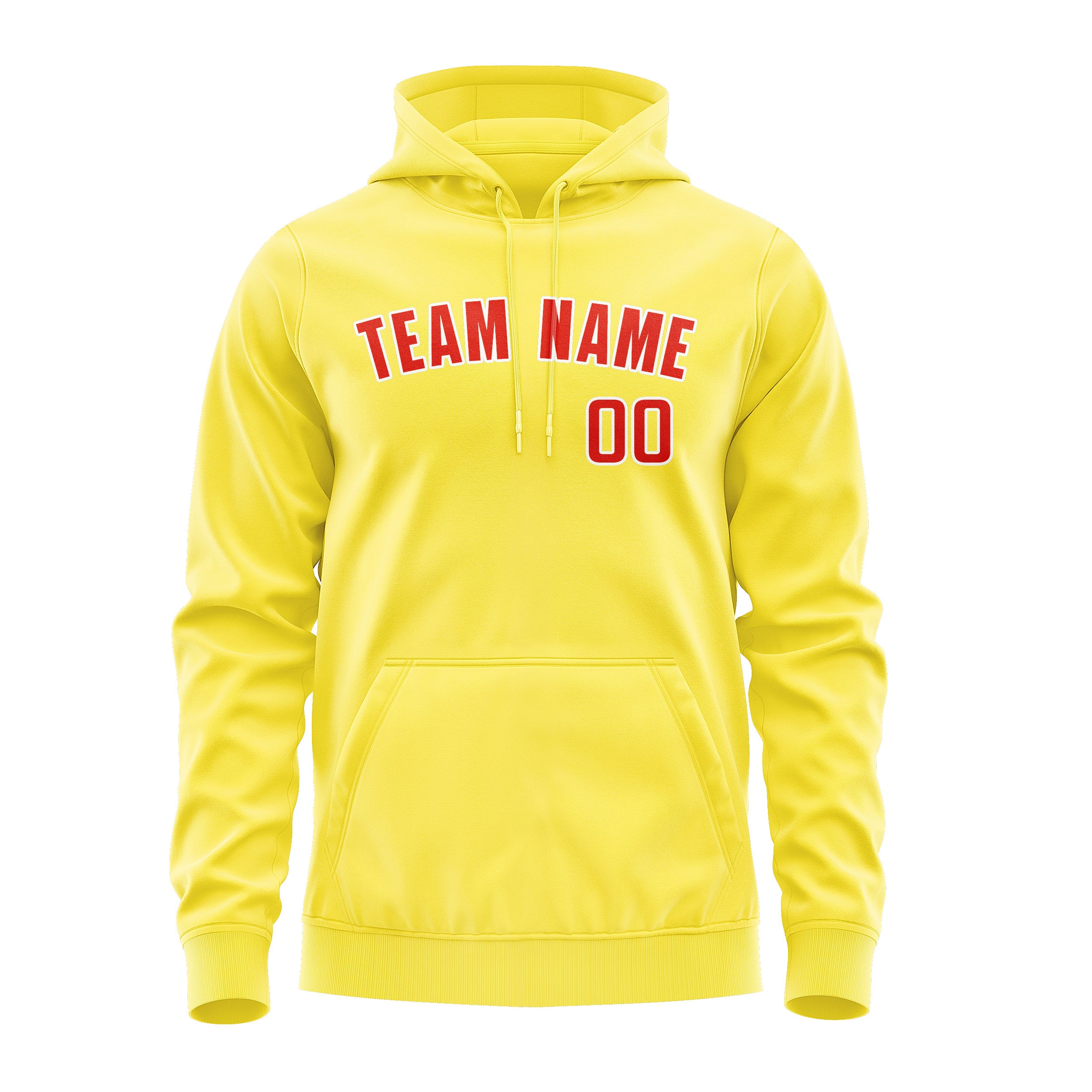 Maßgeschneidertes Blassgelb Orangerot Hoodie