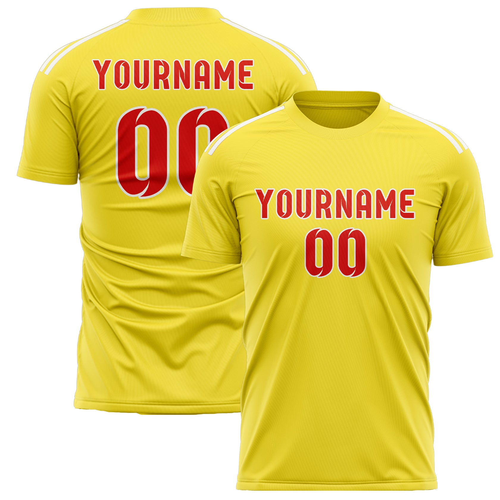 Benutzerdefiniertes Professionelles Blassgelb Orangerot Fußballtrikot