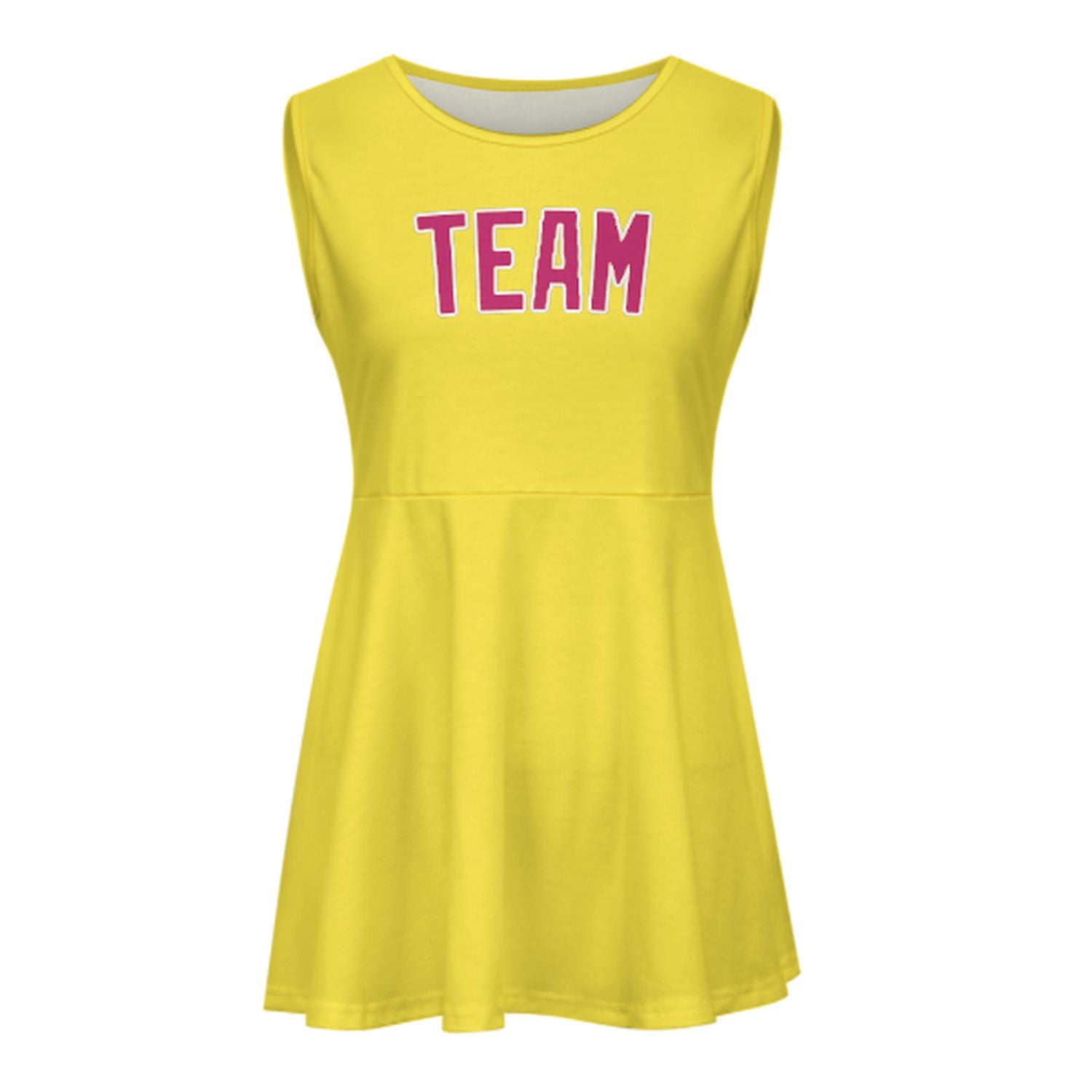 Maßgeschneidertes Blassgelb Rosarot Cheerleader-Kleid
