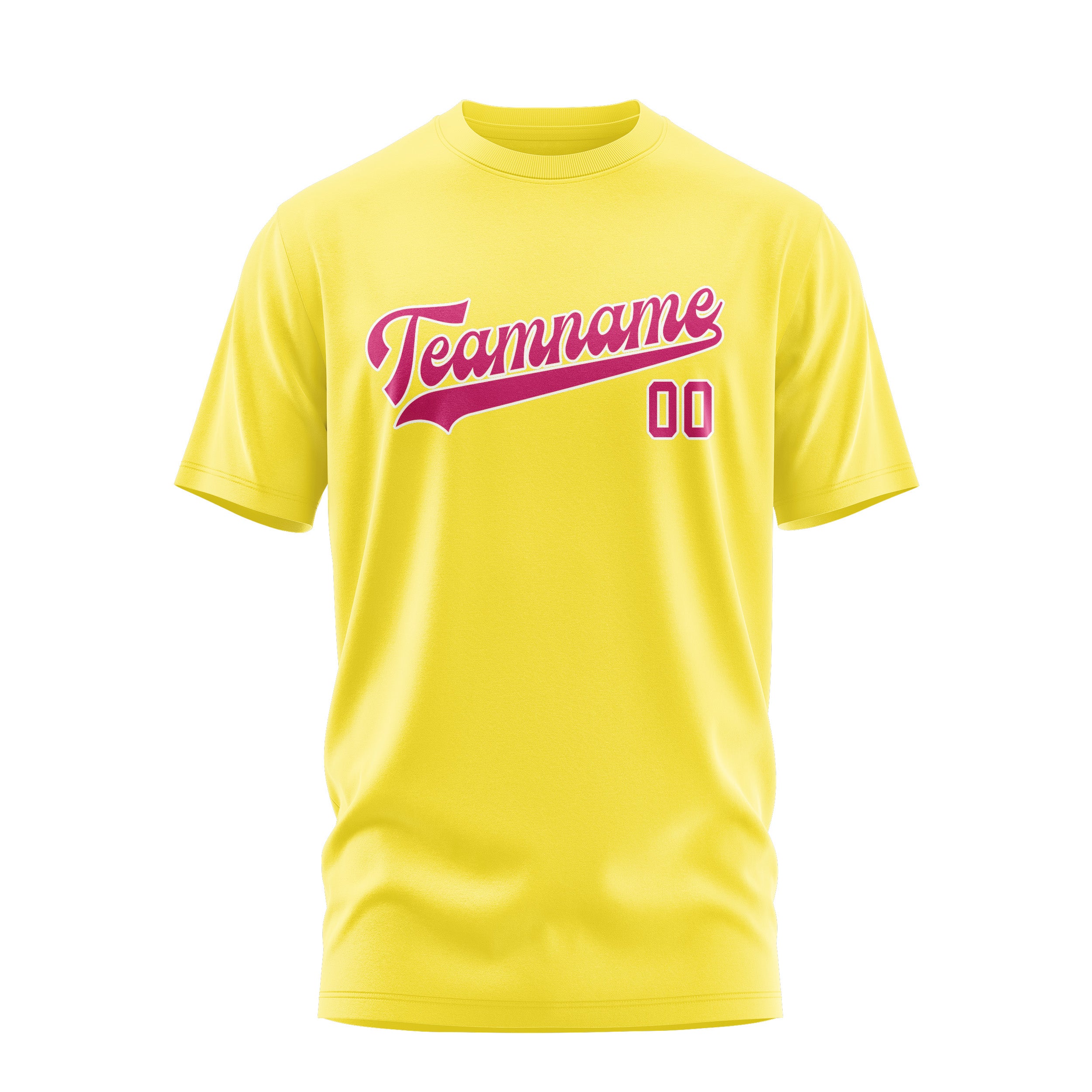 Maßgeschneidertes Blassgelb Rosarot T-Shirt