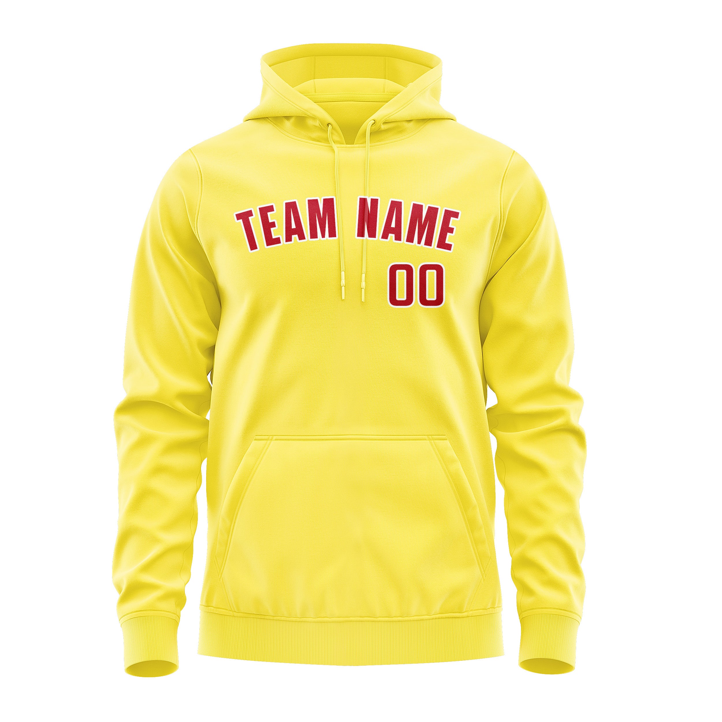 Maßgeschneidertes Blassgelb Rot Hoodie